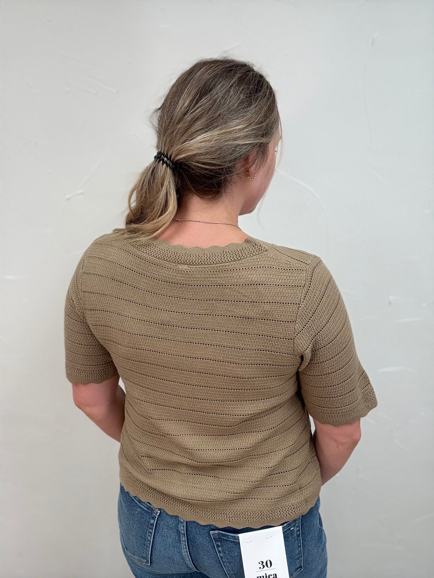 Scalloped Button-up Sweater