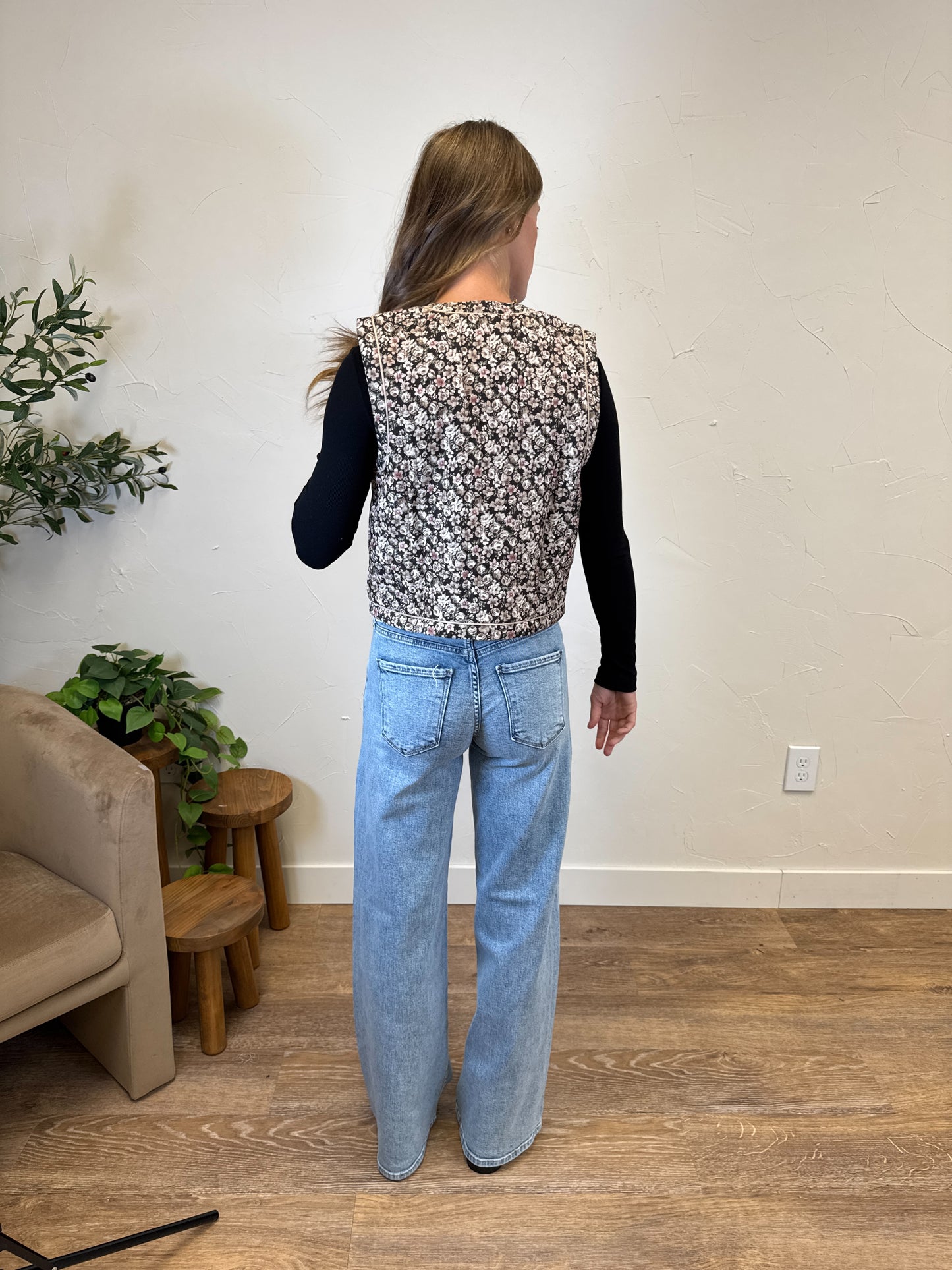 Floral Quilted Vest