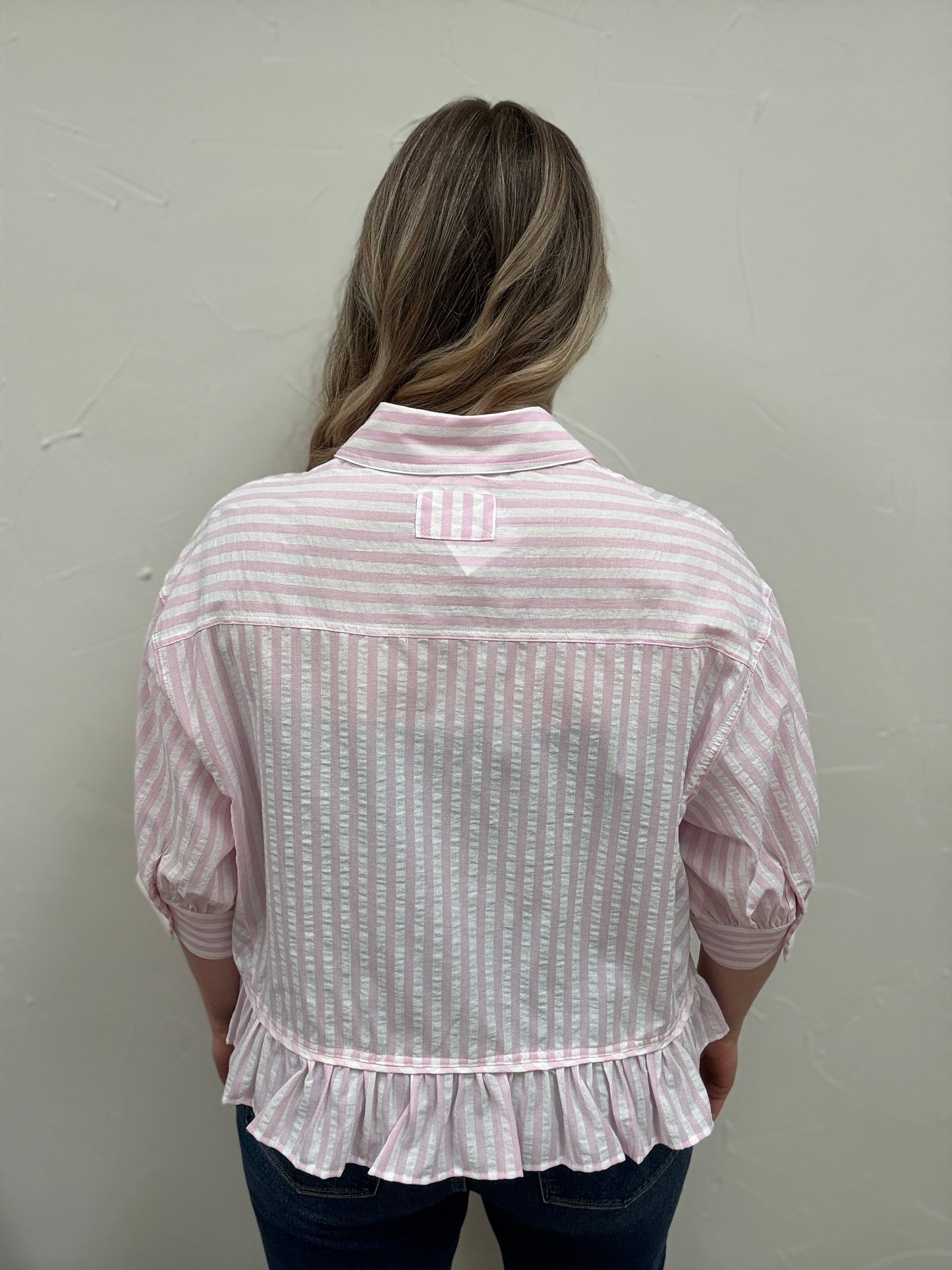 Pocket Detail Ruffle Hem
