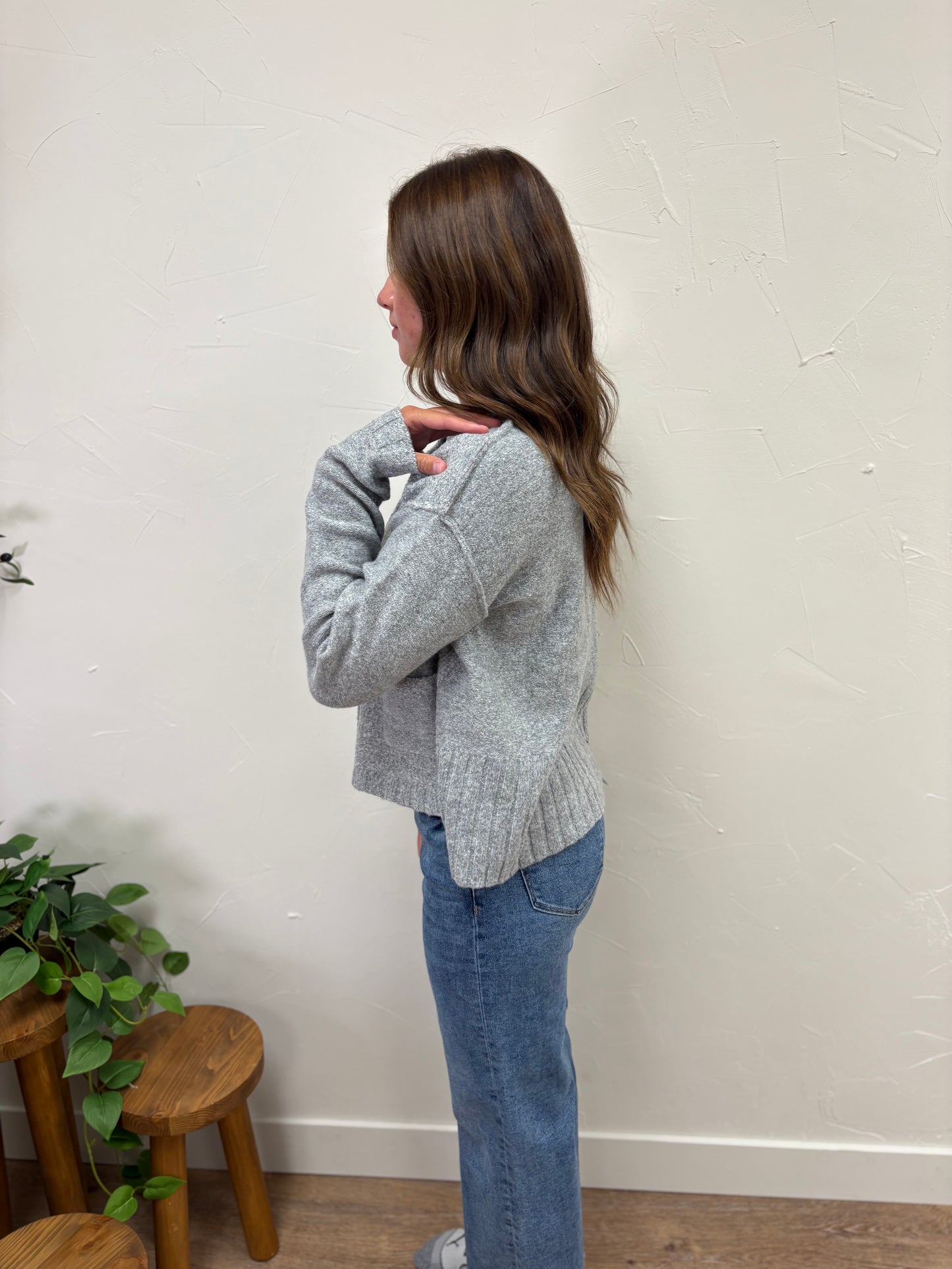 Brushed Button-Up Cardigan