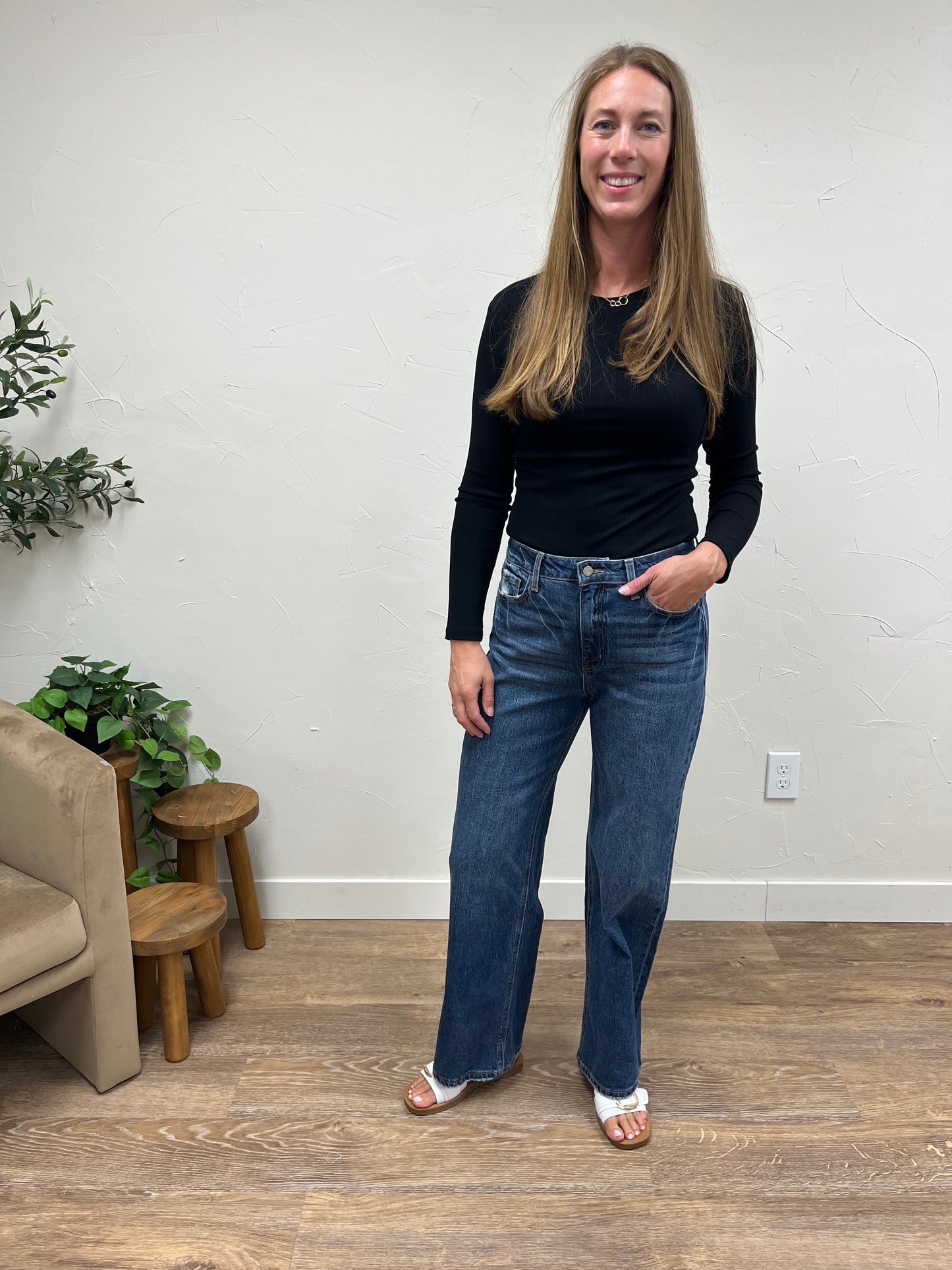 90's Wide Leg Vervet Denim