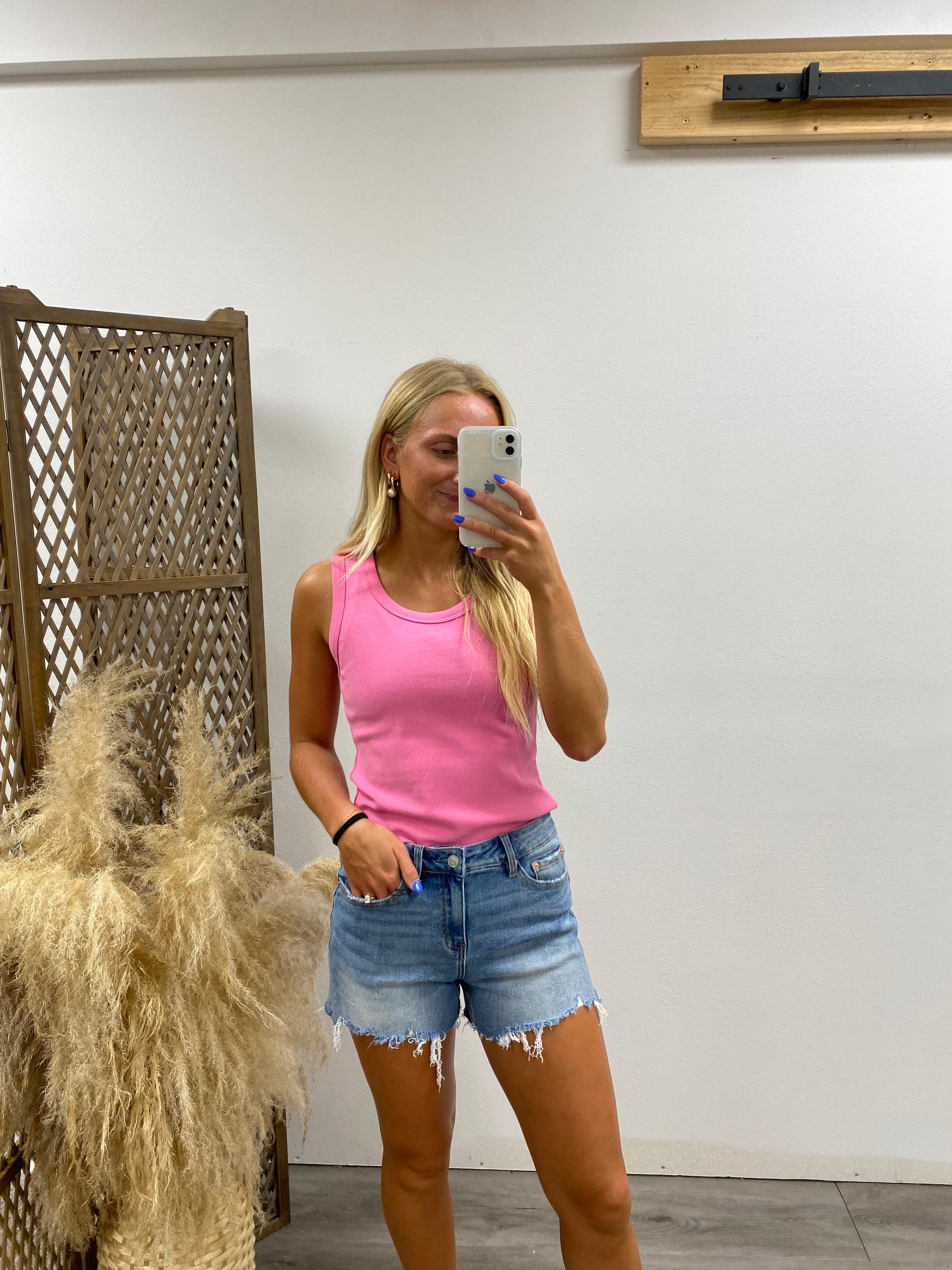 High Rise Cut Off Shorts - Three:Twelve Boutique