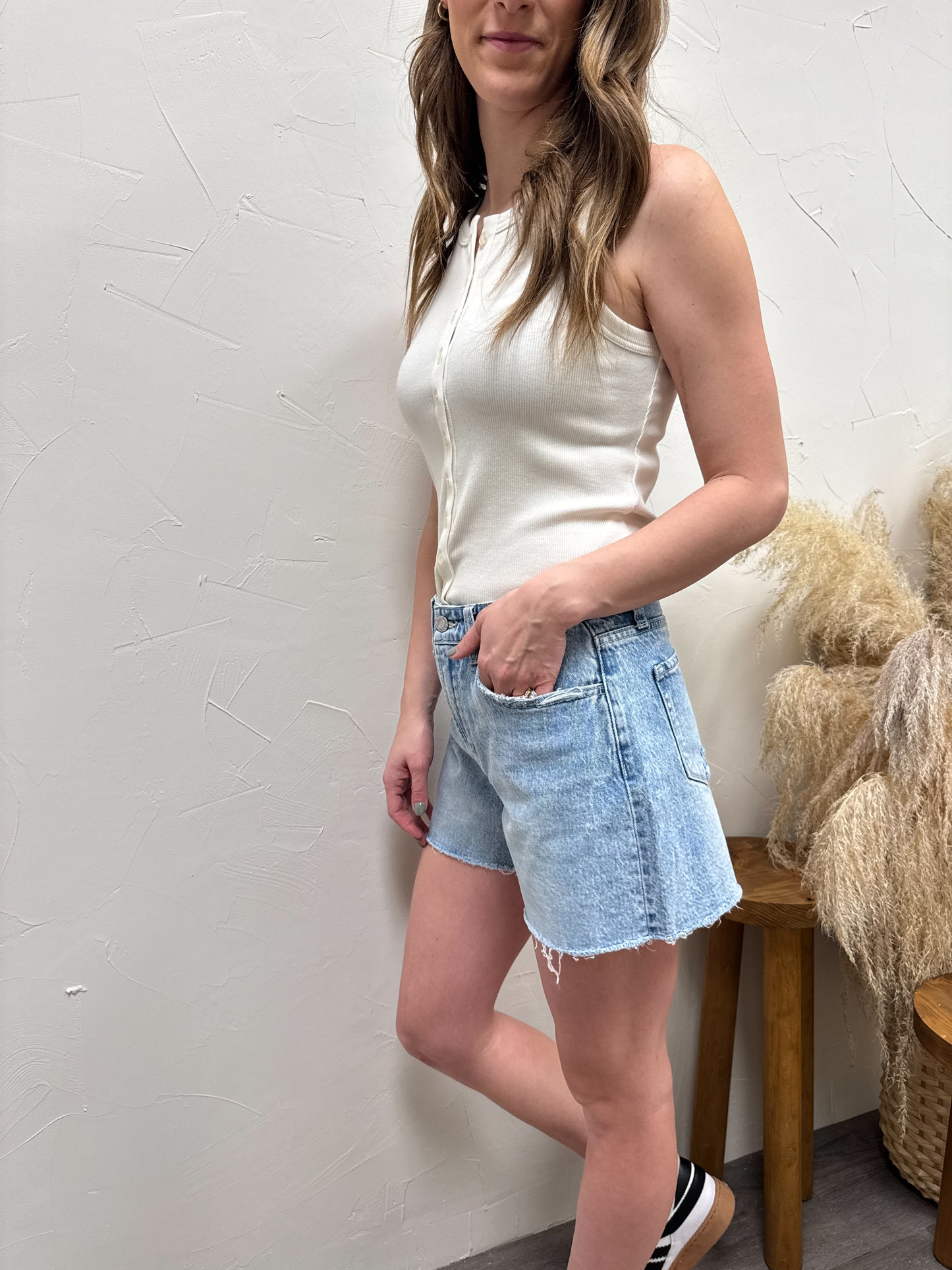 High Rise Boyfriend Shorts