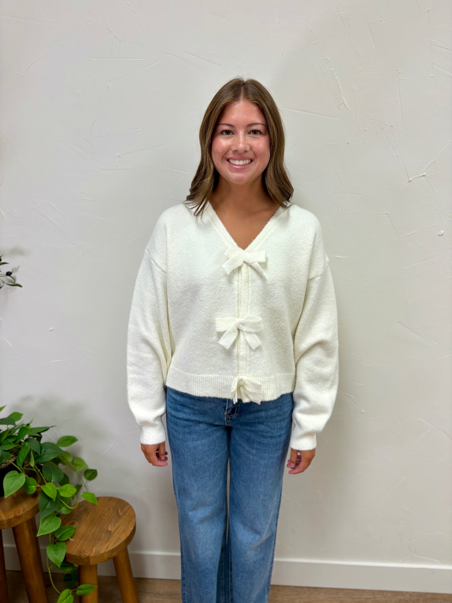 Brushed Bow Detail Sweater
