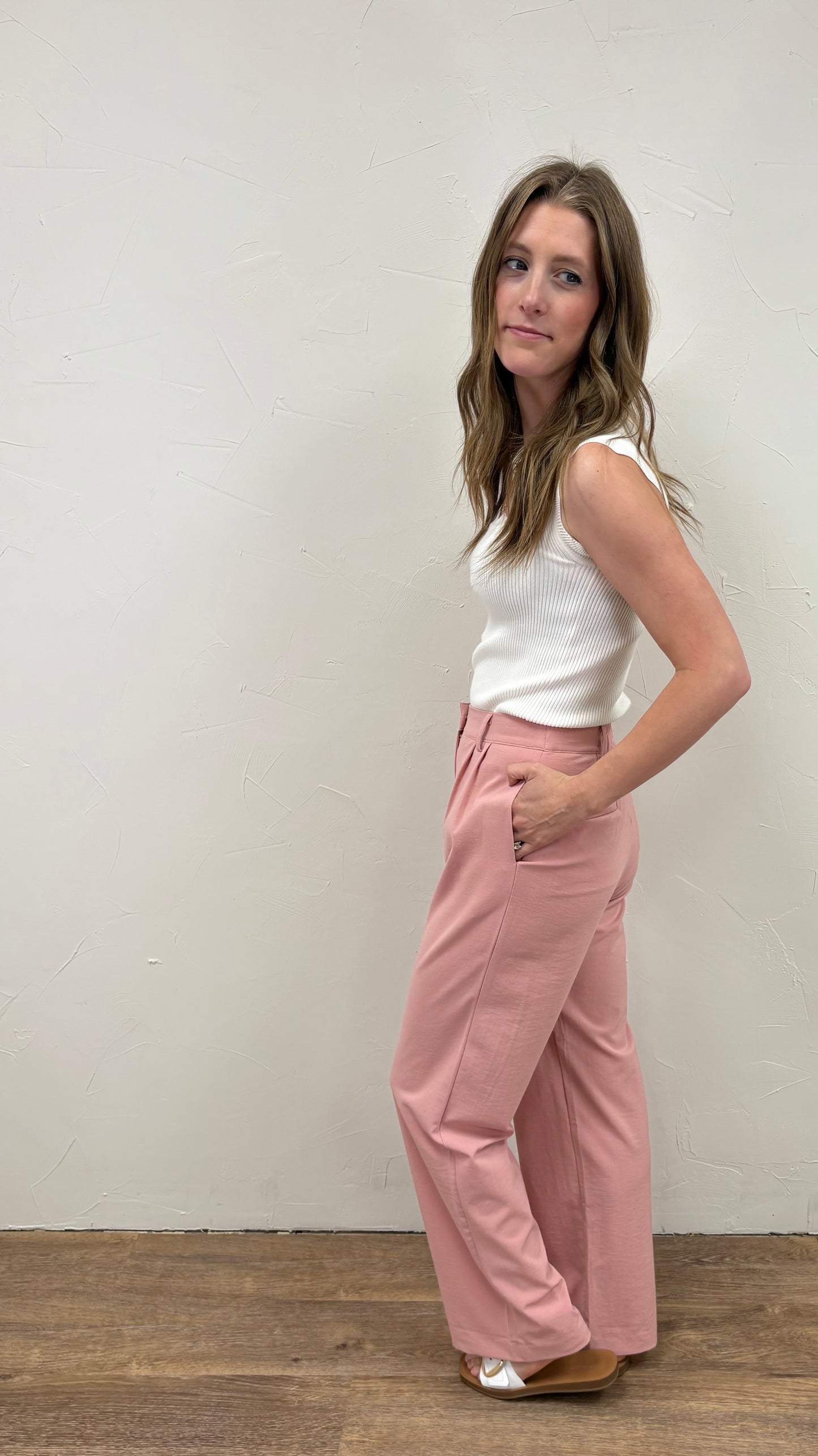 Pleat Wide Leg Pants