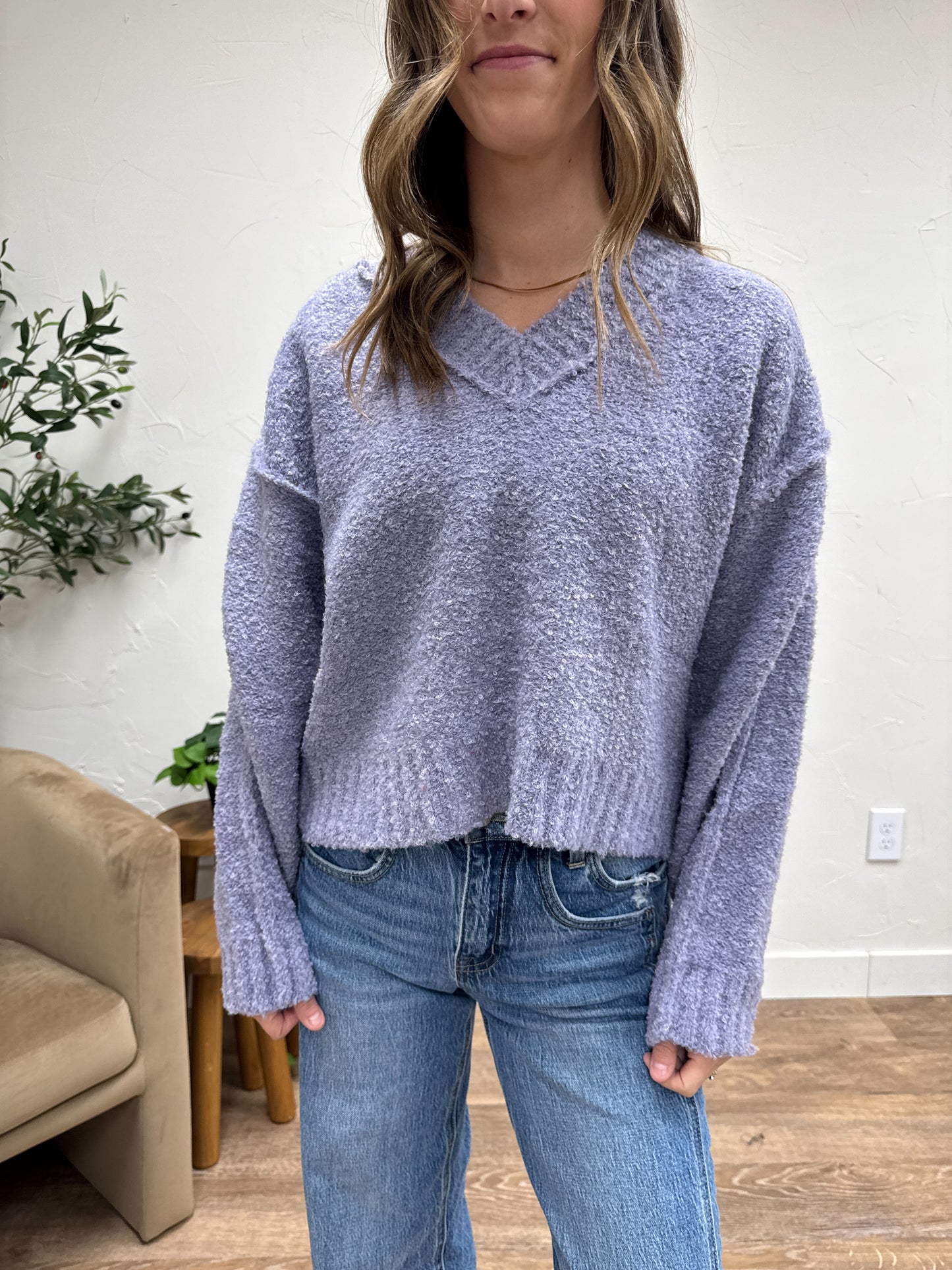 Raglan Oversized Fuzzy Sweater