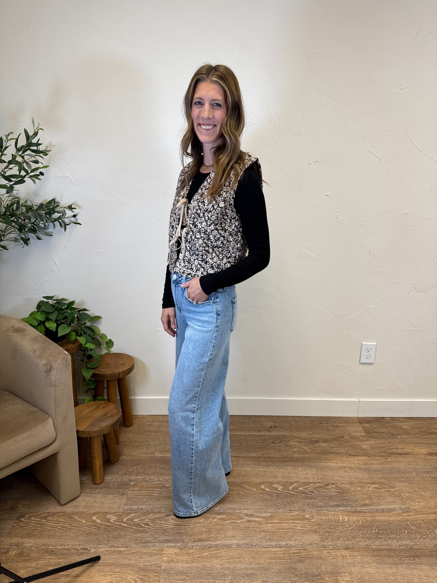 Floral Quilted Vest