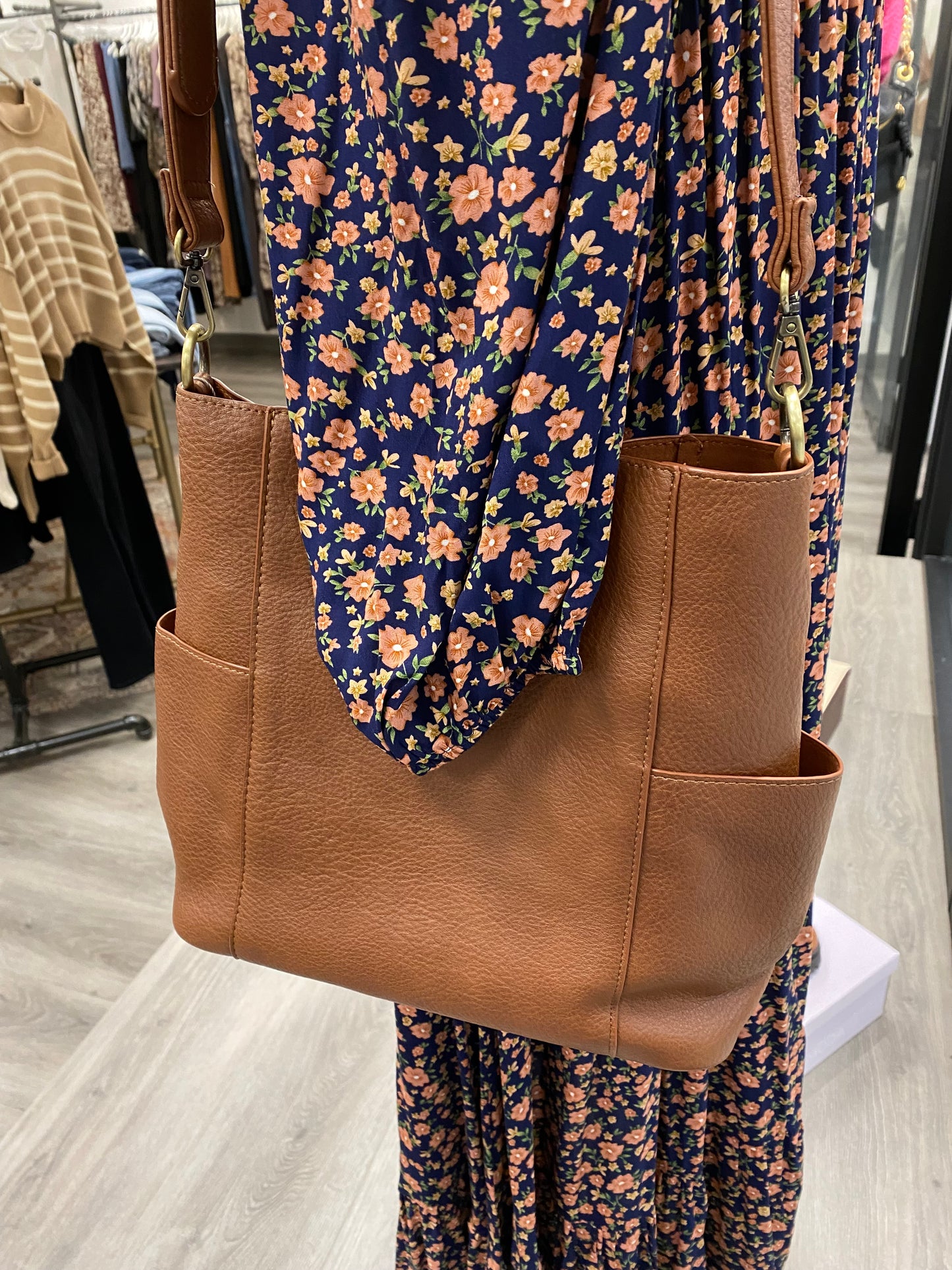 Kayleigh Side Pocket Bucket Bag - Three:Twelve Boutique