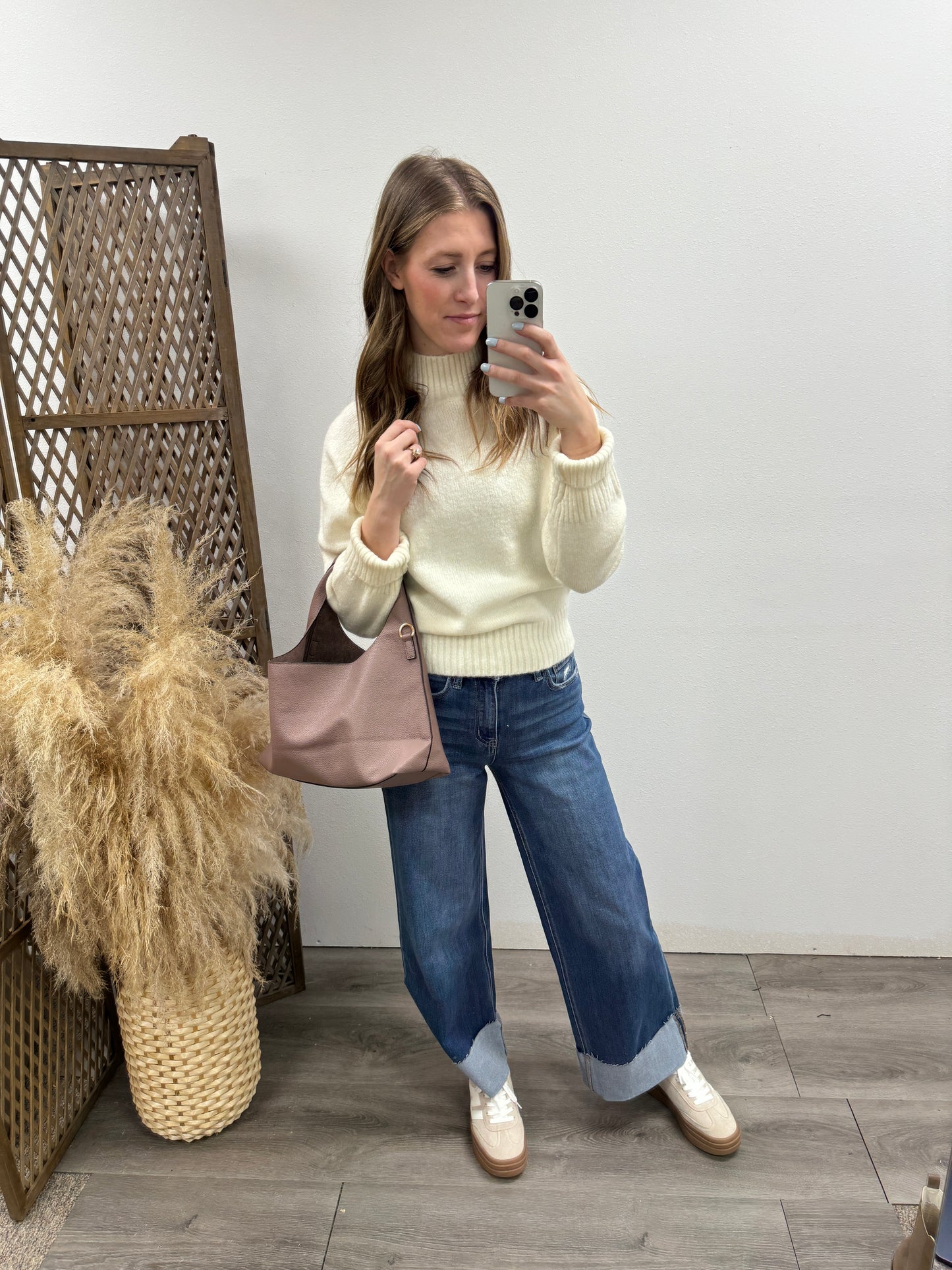 High Rise A Line Wide With Cuffed Hem - Three:Twelve Boutique