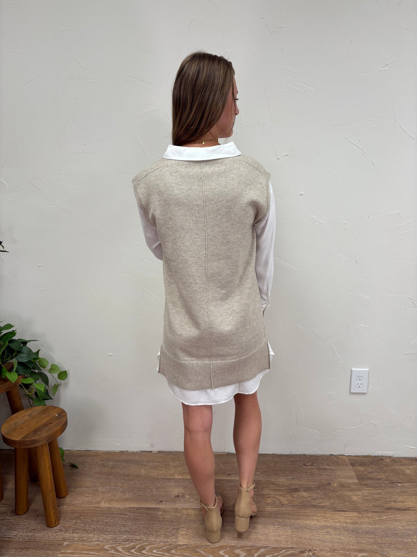 Mixed Media Shirt Dress