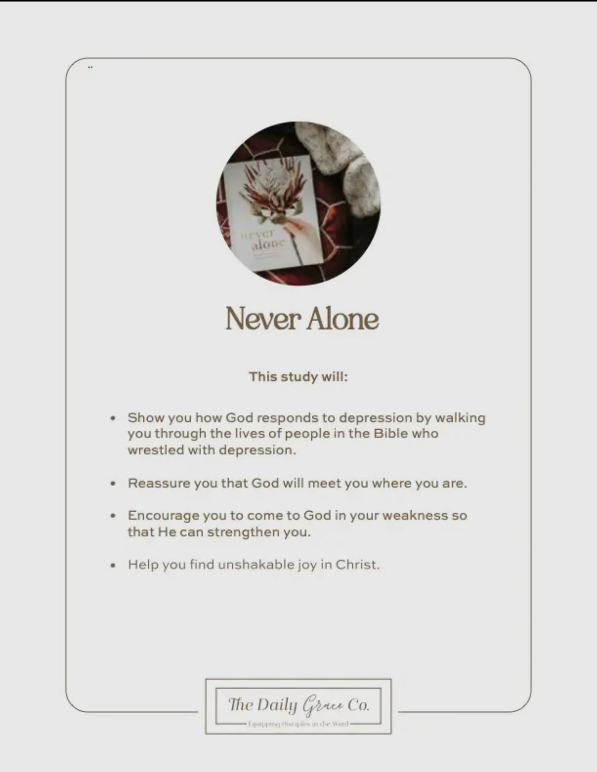 Never Alone | Depression Study