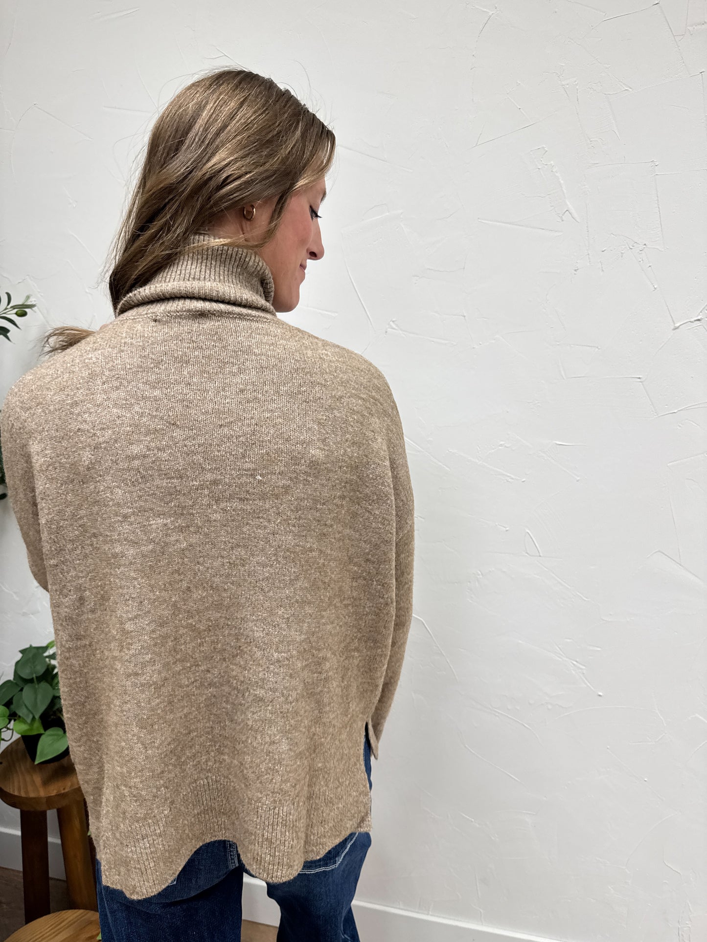 Turtle Neck Long Sleeve Sweater Top