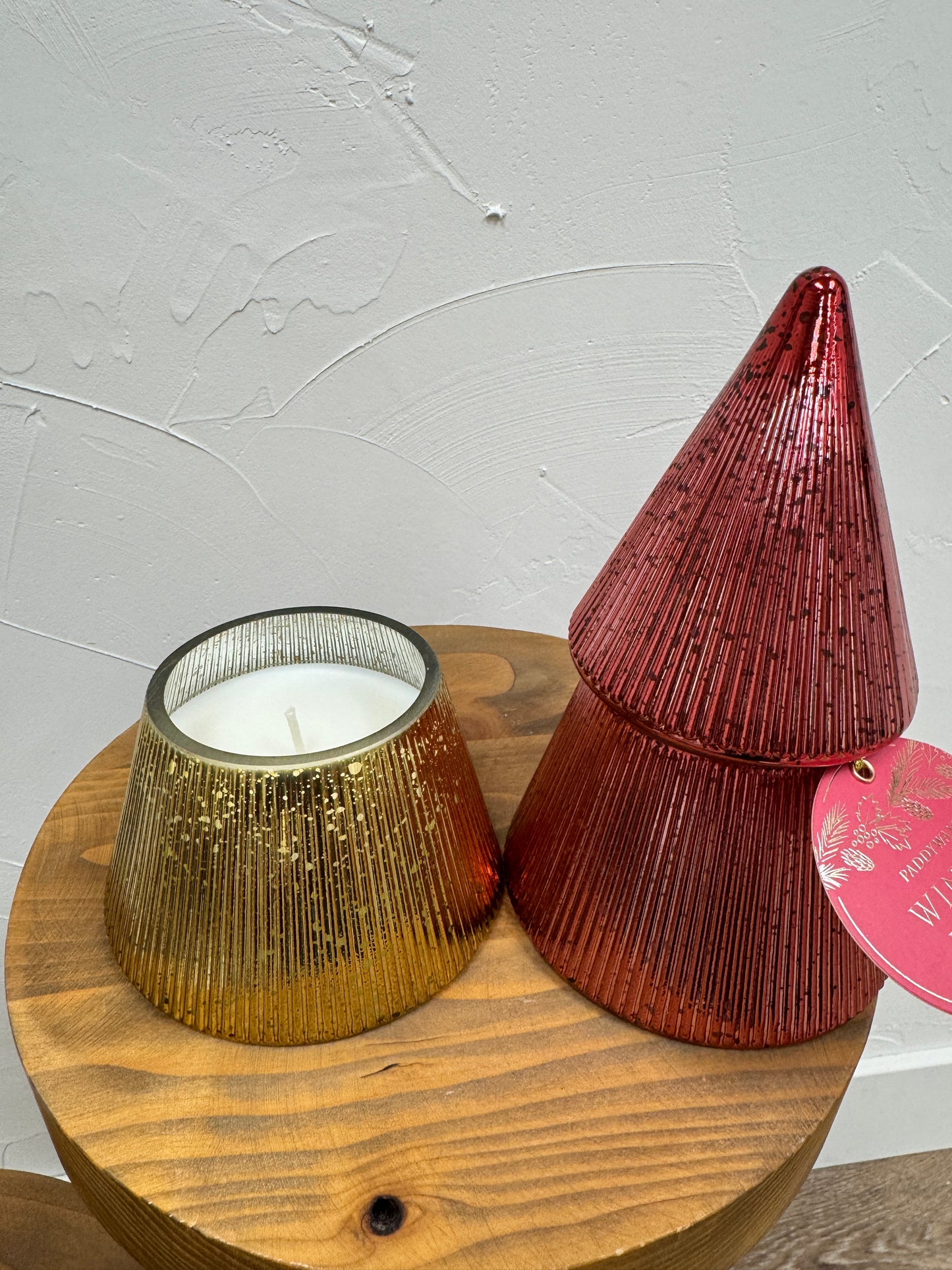 Ribbed Stacked Tree Candle Paddywax Cypress Fir