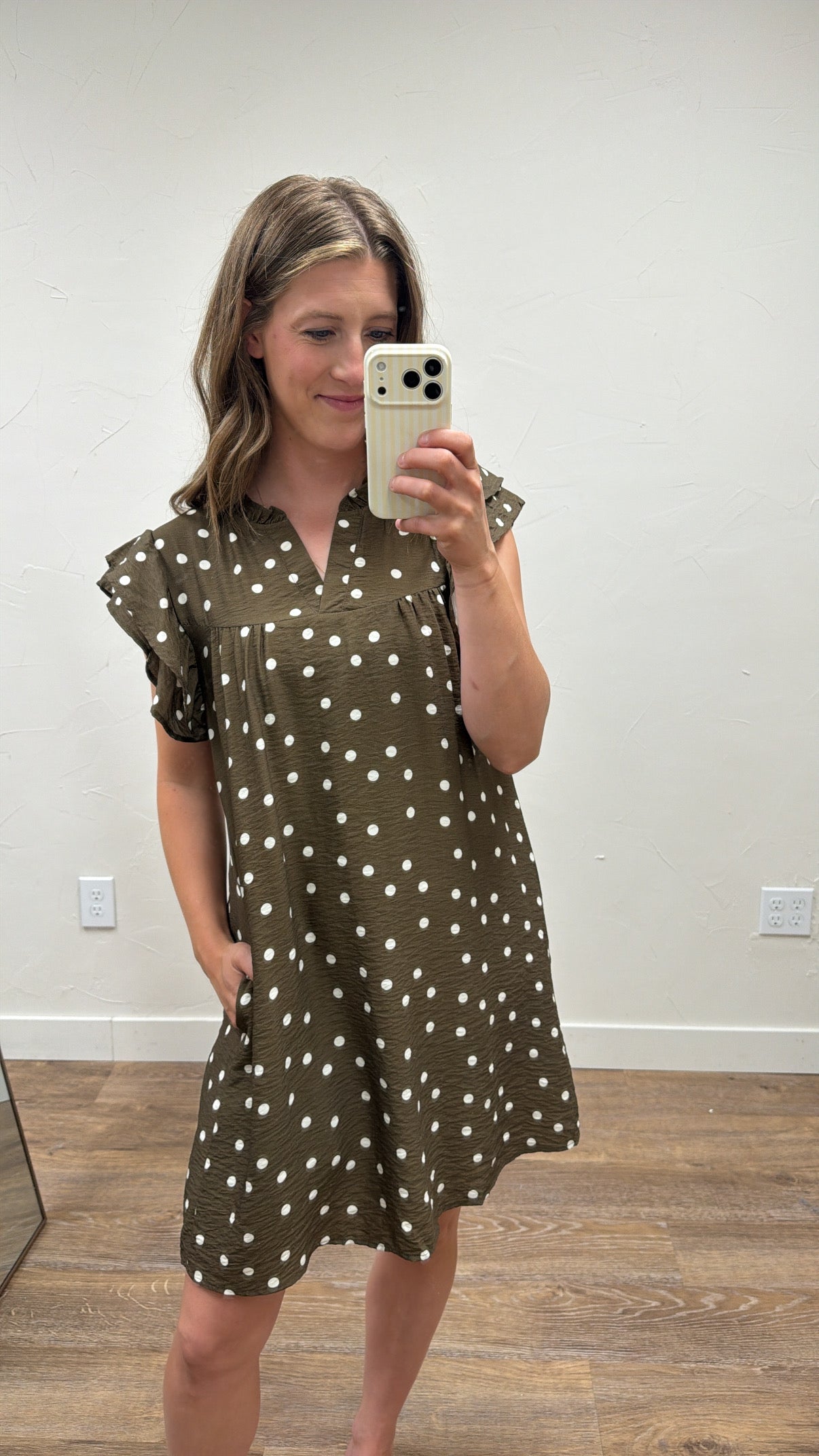 Ruffle Sleeve Polka Dot Mini Dress