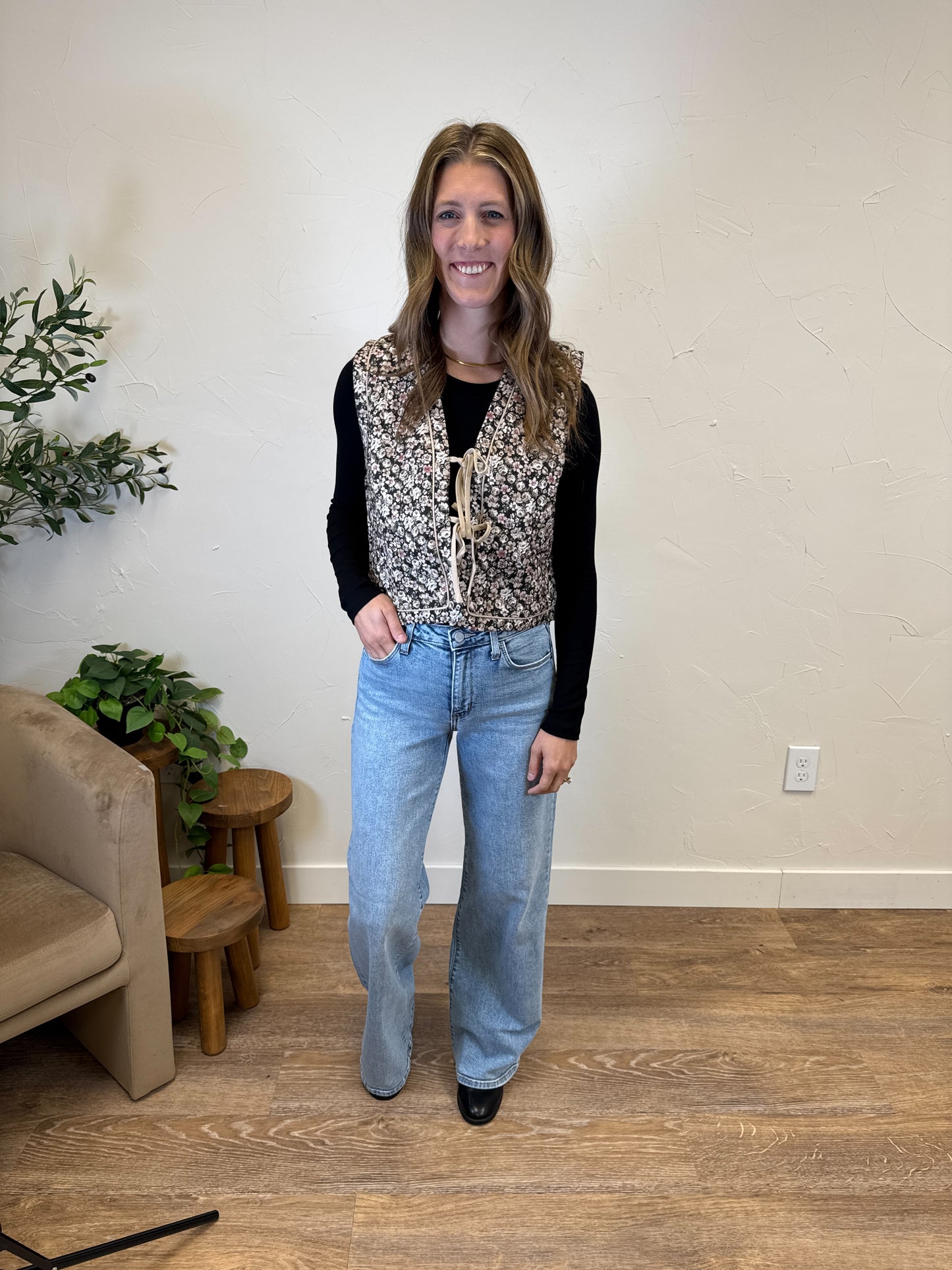Floral Quilted Vest