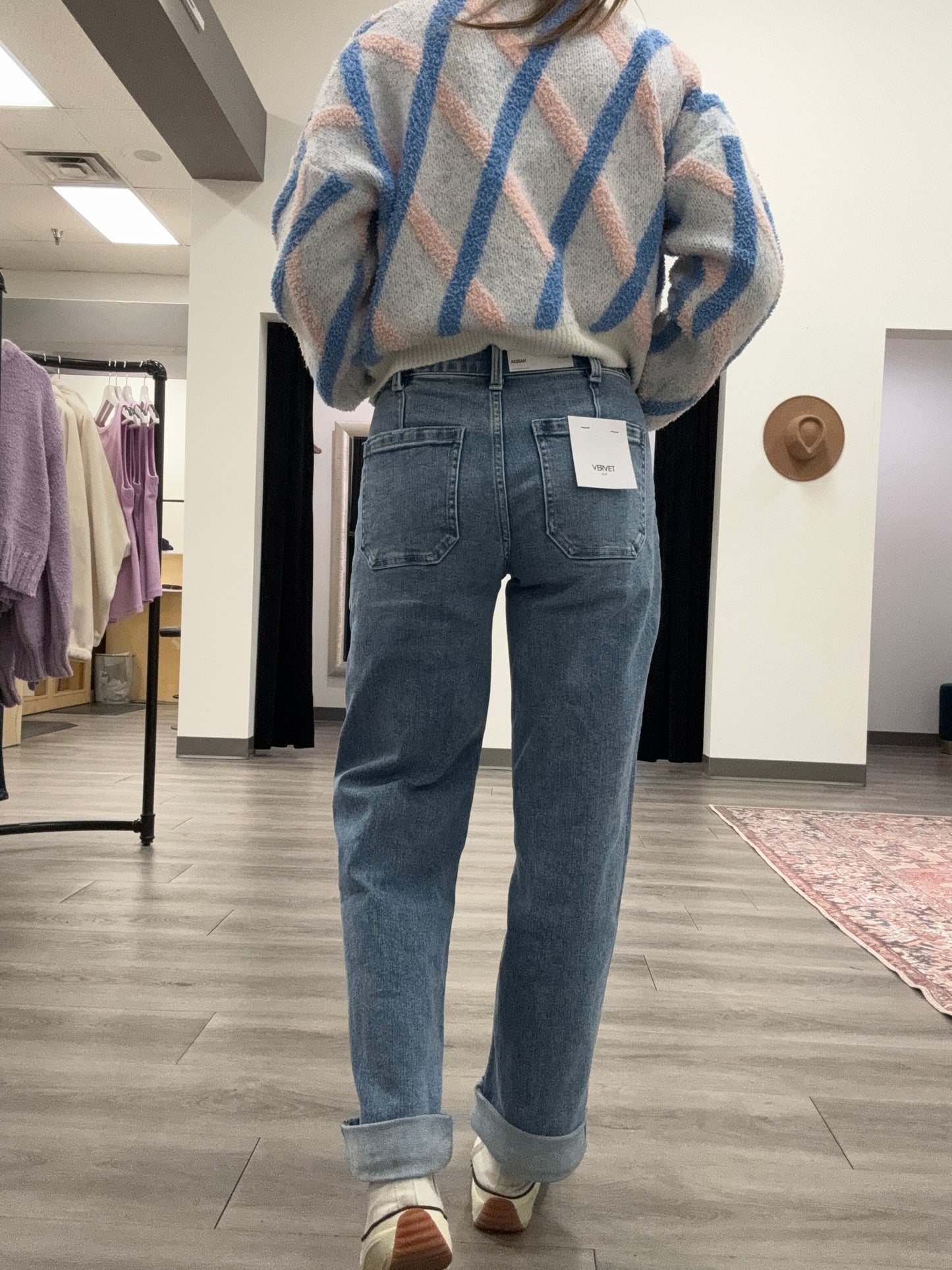 High Rise Slim Wide Leg Jeans with Front Pockets - Three:Twelve Boutique