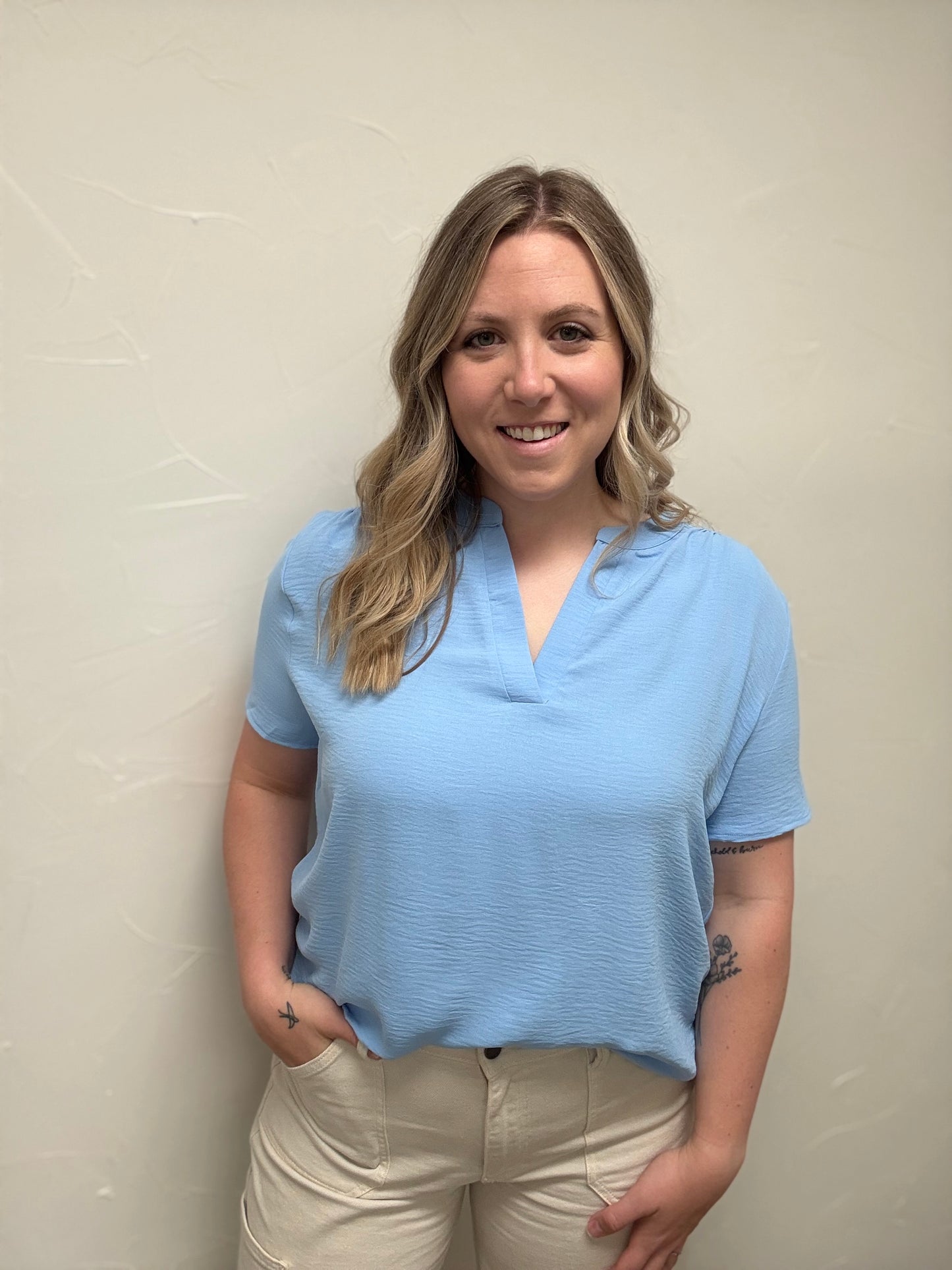V Neck Dress Shirt