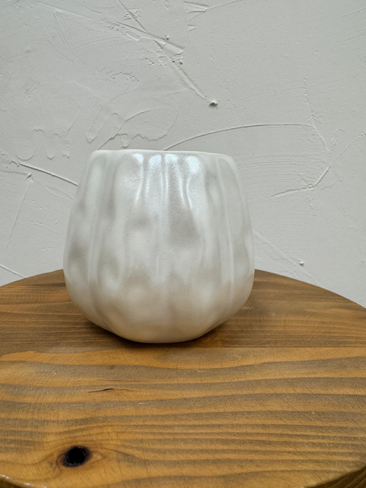 White Metallic Pumpkin Paddywax Candle- Flaming Pumpkin