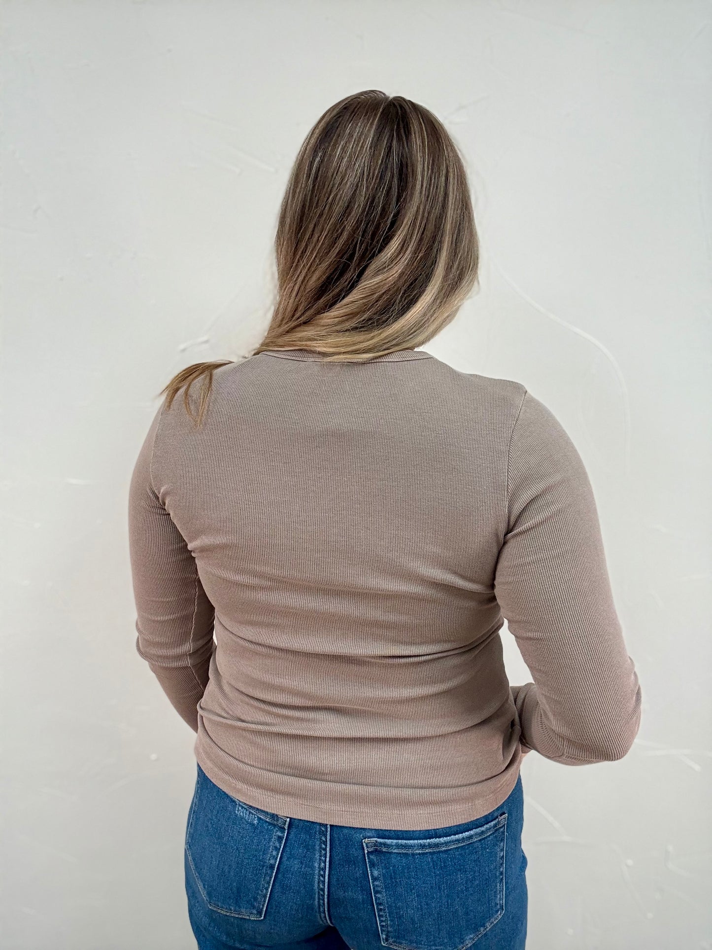 Garment Dyed V neck Top