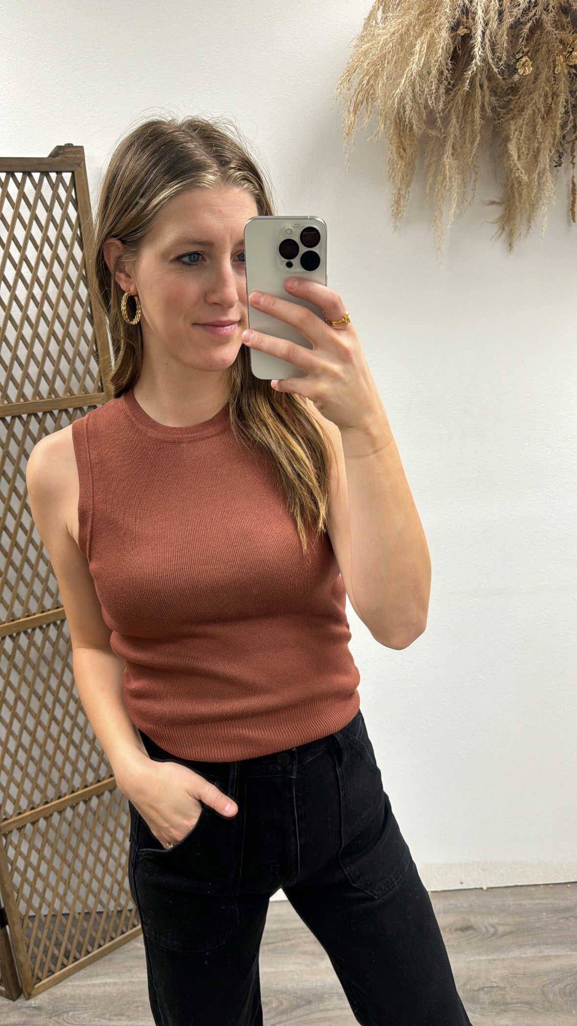 Sleeveless Crew Sweater Top - Three:Twelve Boutique