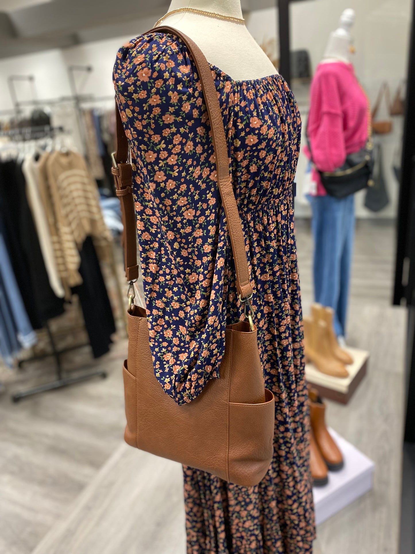 Kayleigh Side Pocket Bucket Bag - Three:Twelve Boutique