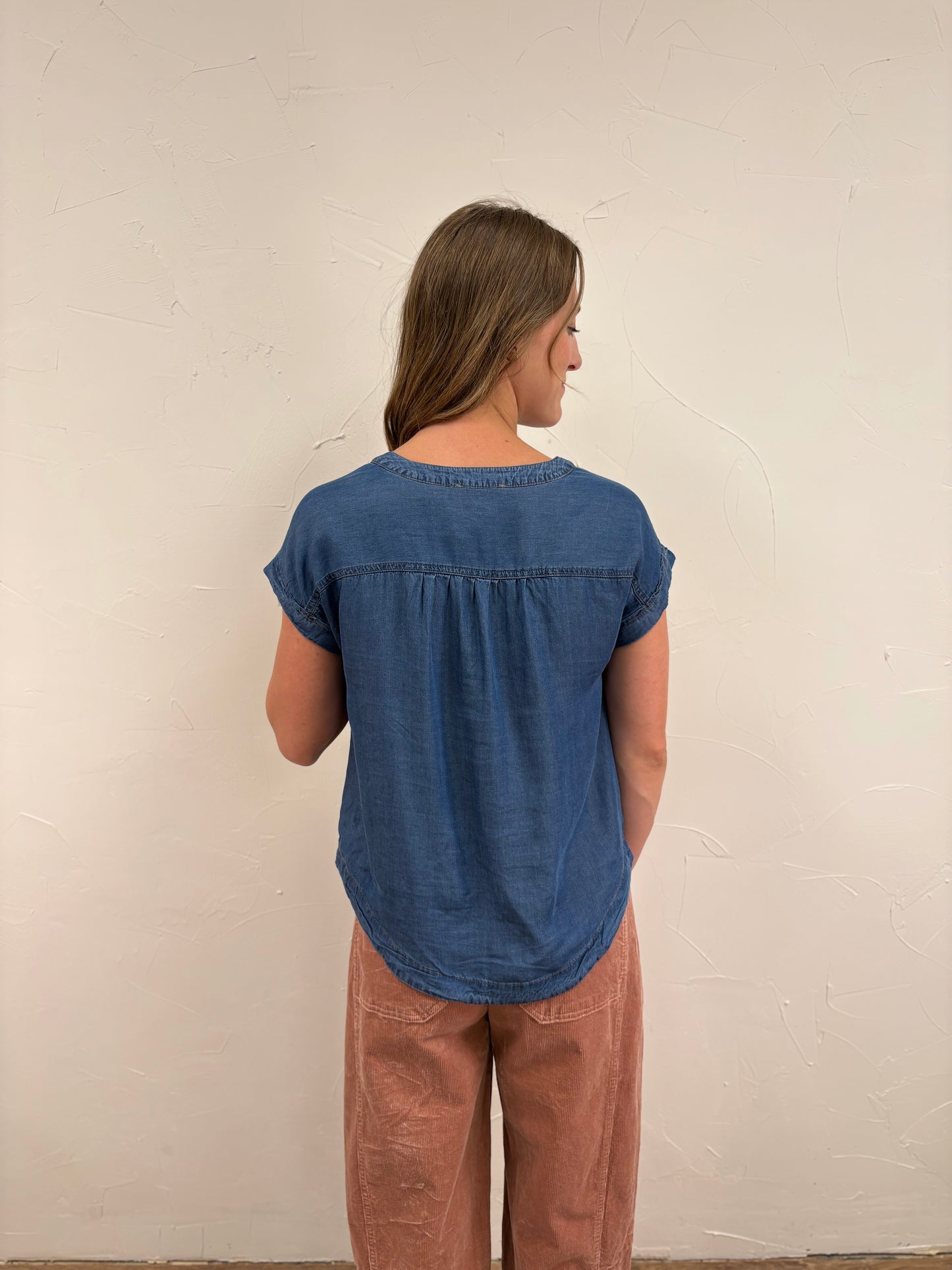 Dark Chambray Button Down Shirt