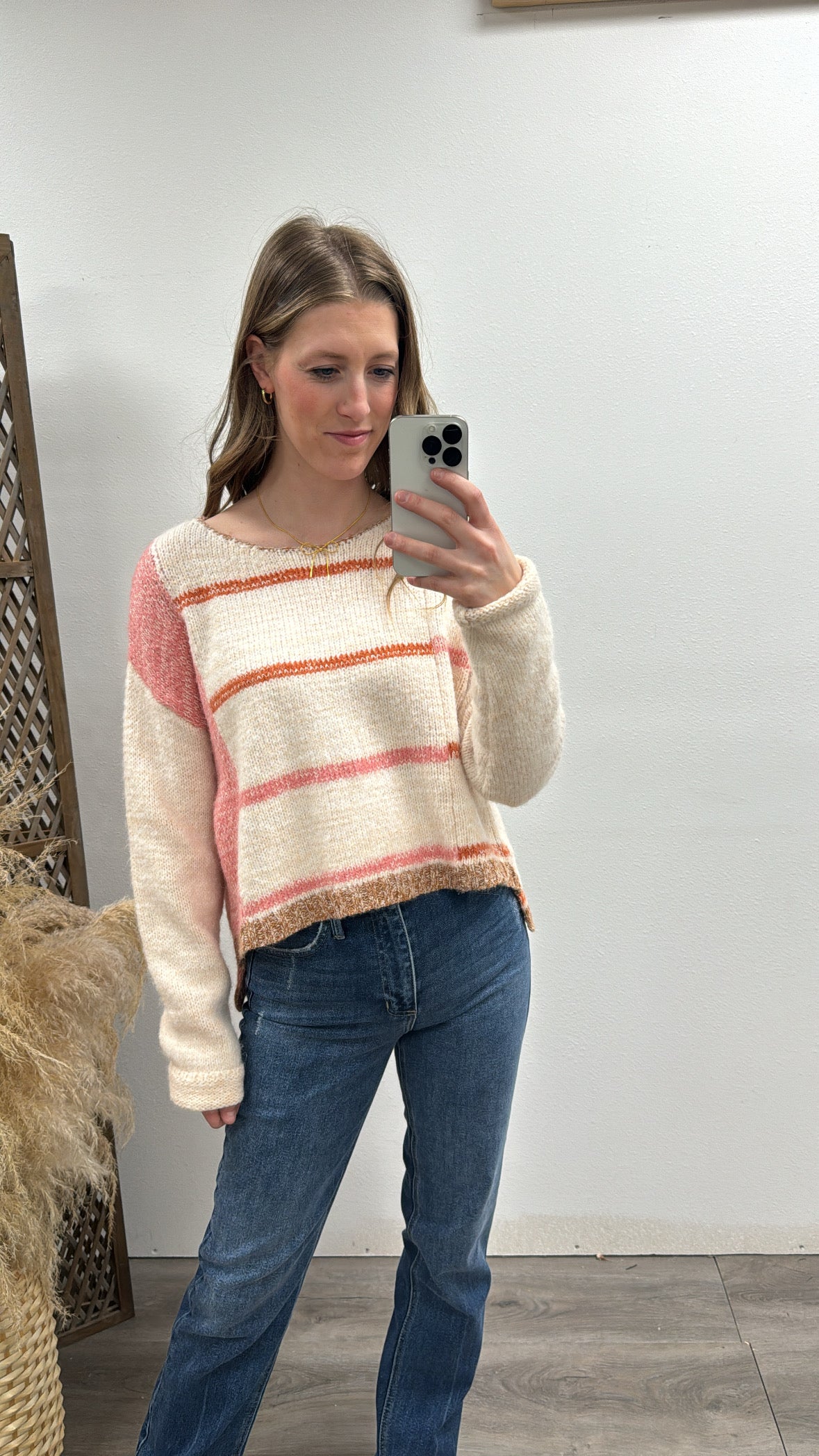 Mona Knit Stripe Pullover Sweater - Three:Twelve Boutique