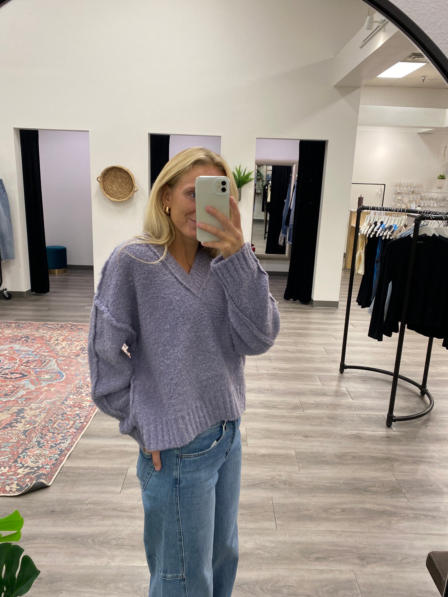 Raglan Oversized Fuzzy Sweater