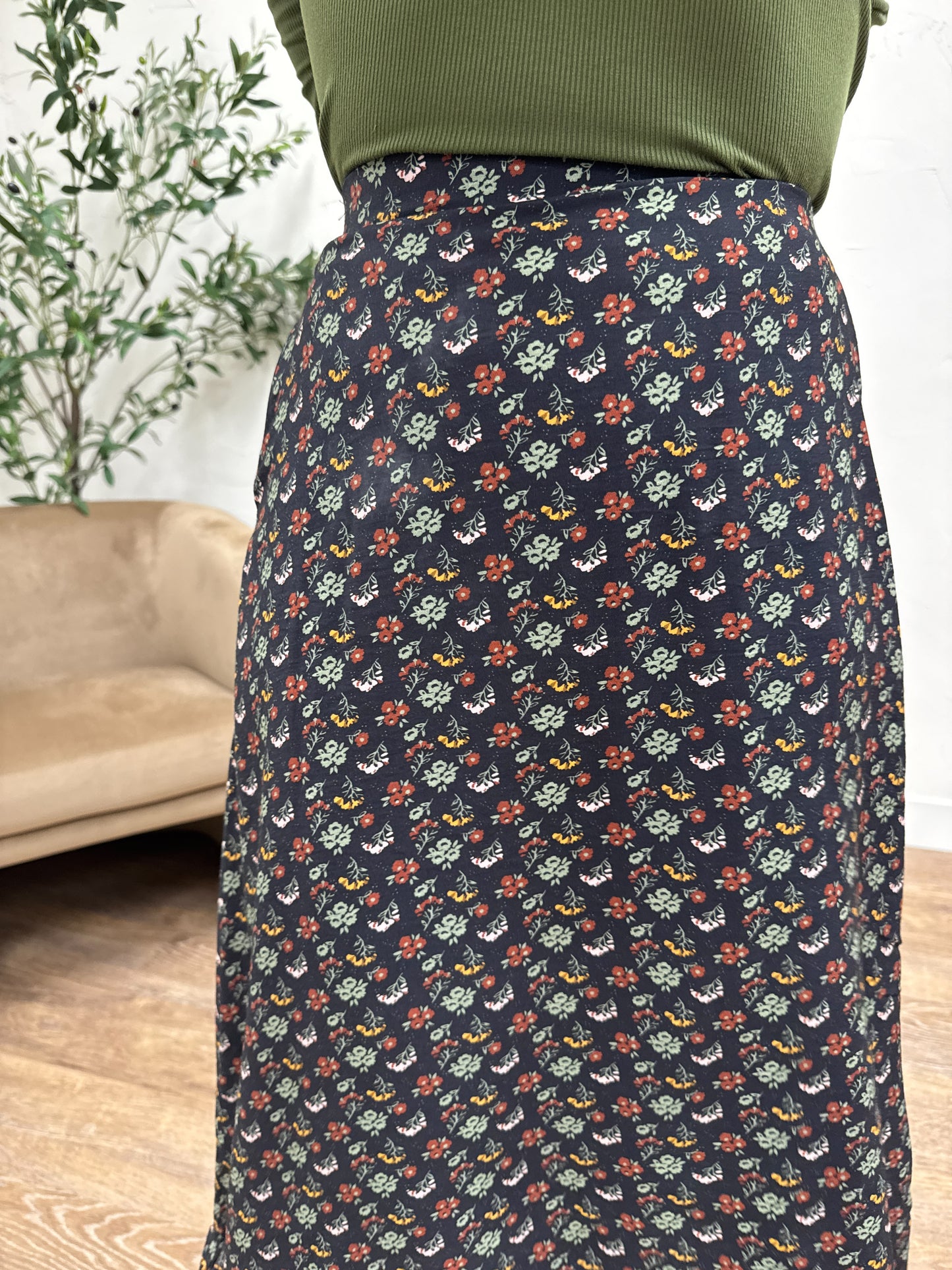 Floral Midi Skirt