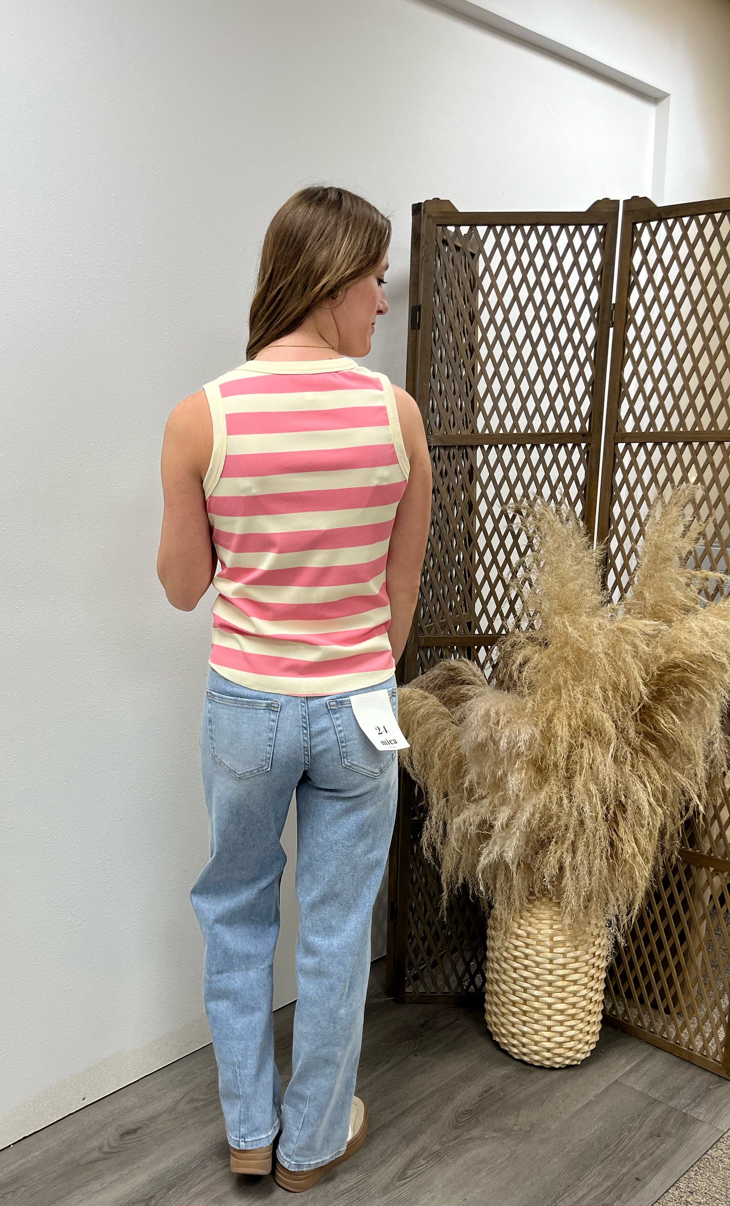 basic striped tank top