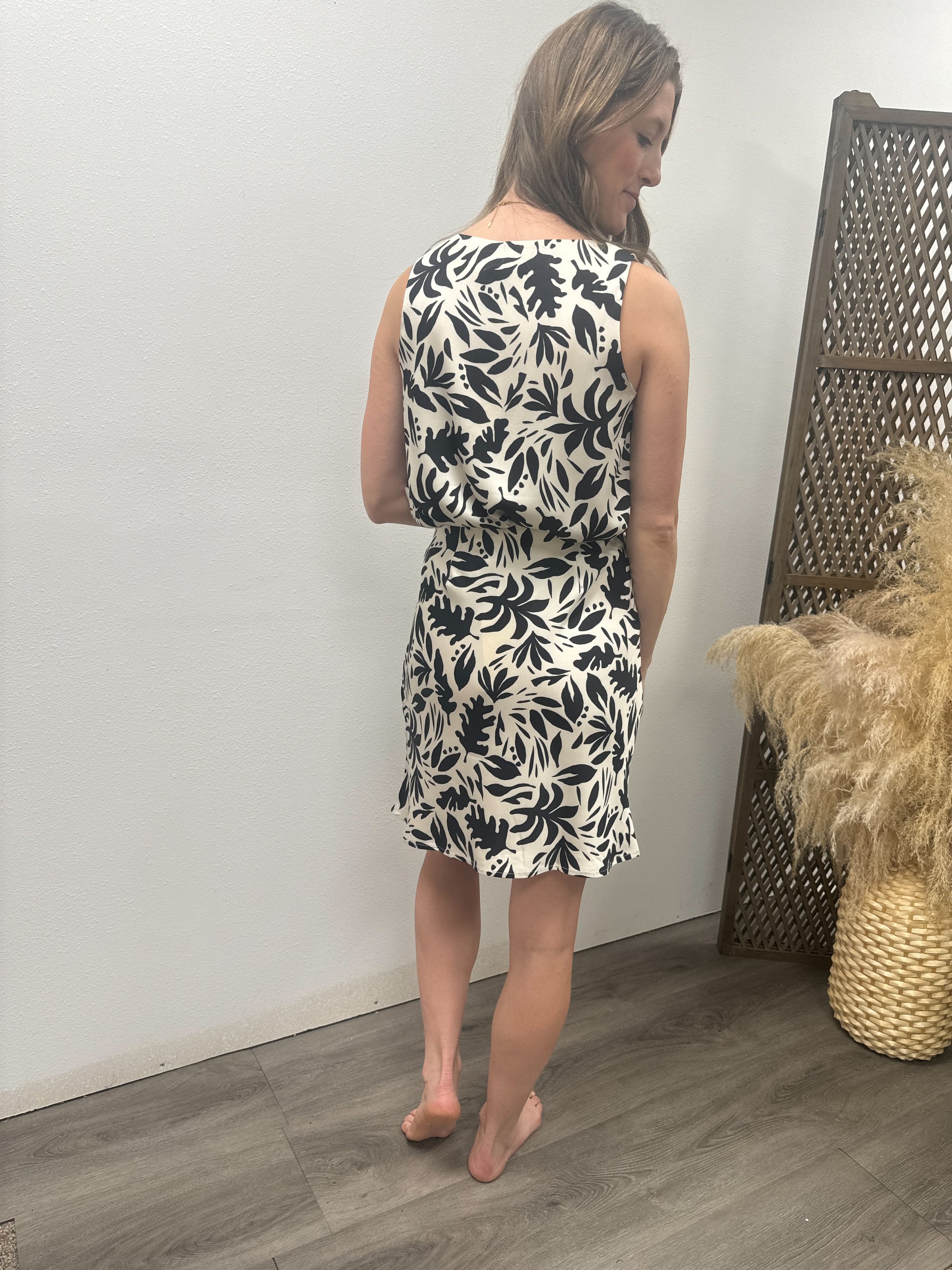 Printed Satin A line Skirt - Three:Twelve Boutique