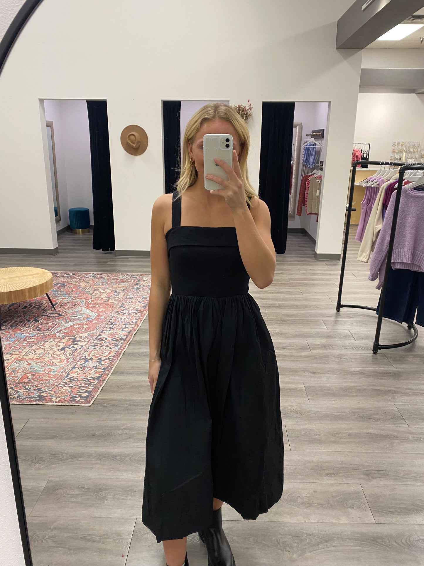 MIXED MEDIA TANK MIDI DRESS - Three:Twelve Boutique