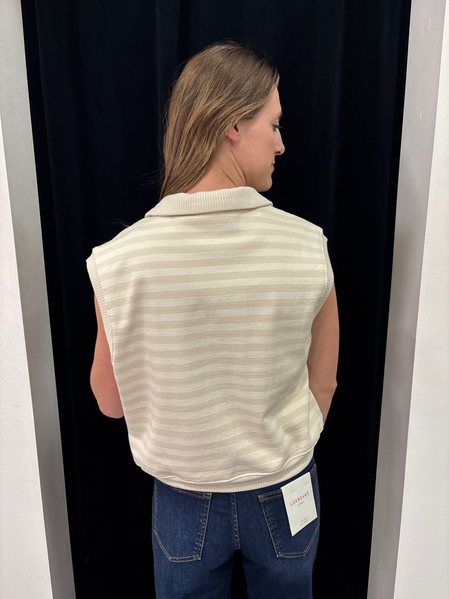 Striped Collared Vest