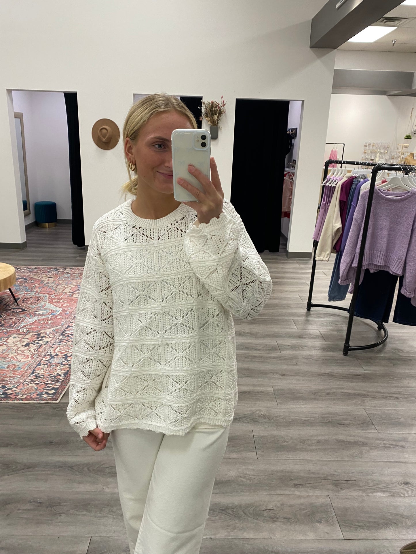 Knitted Crochet Top - Three:Twelve Boutique