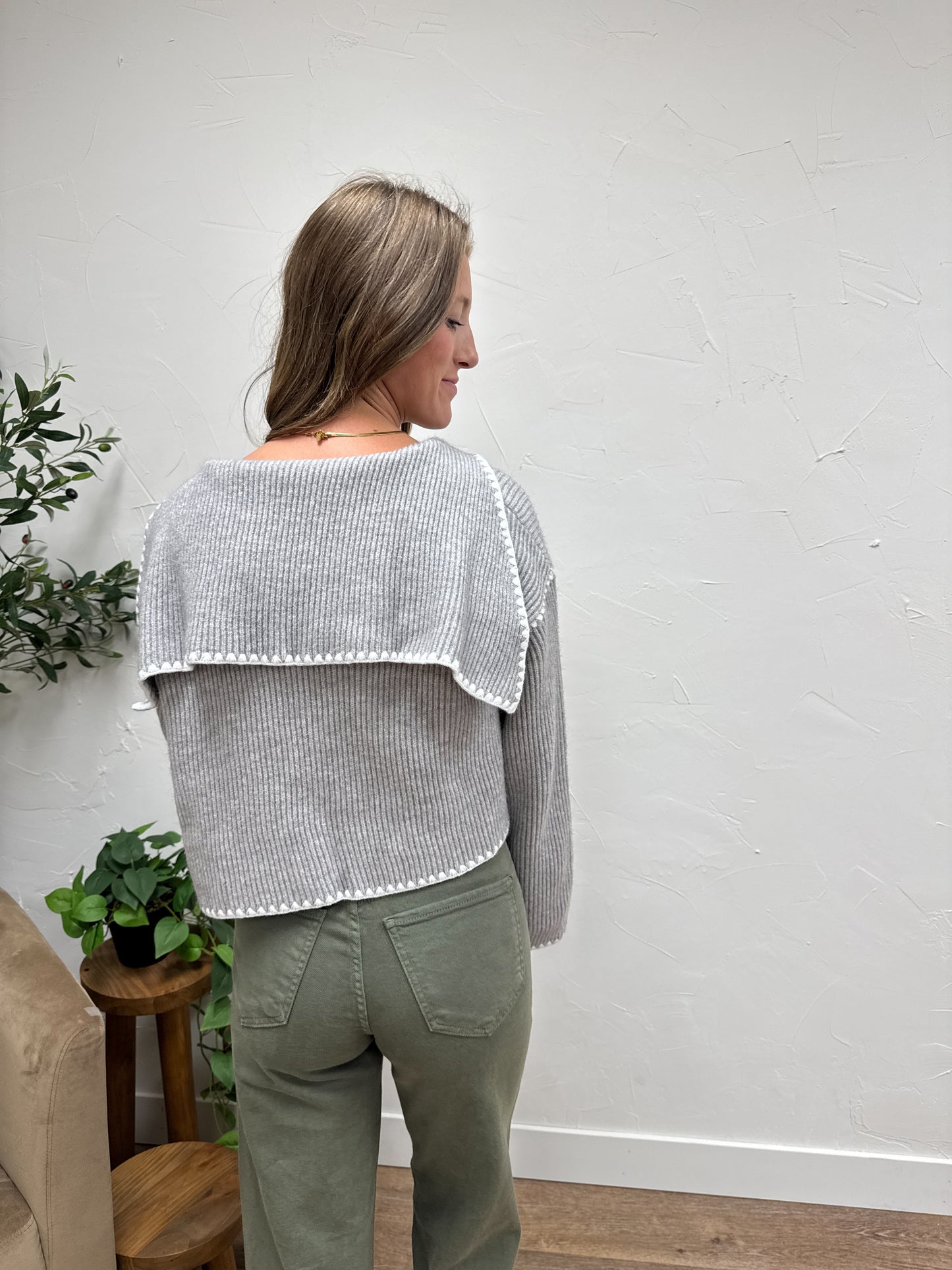Stitch detailed sweater cardigan