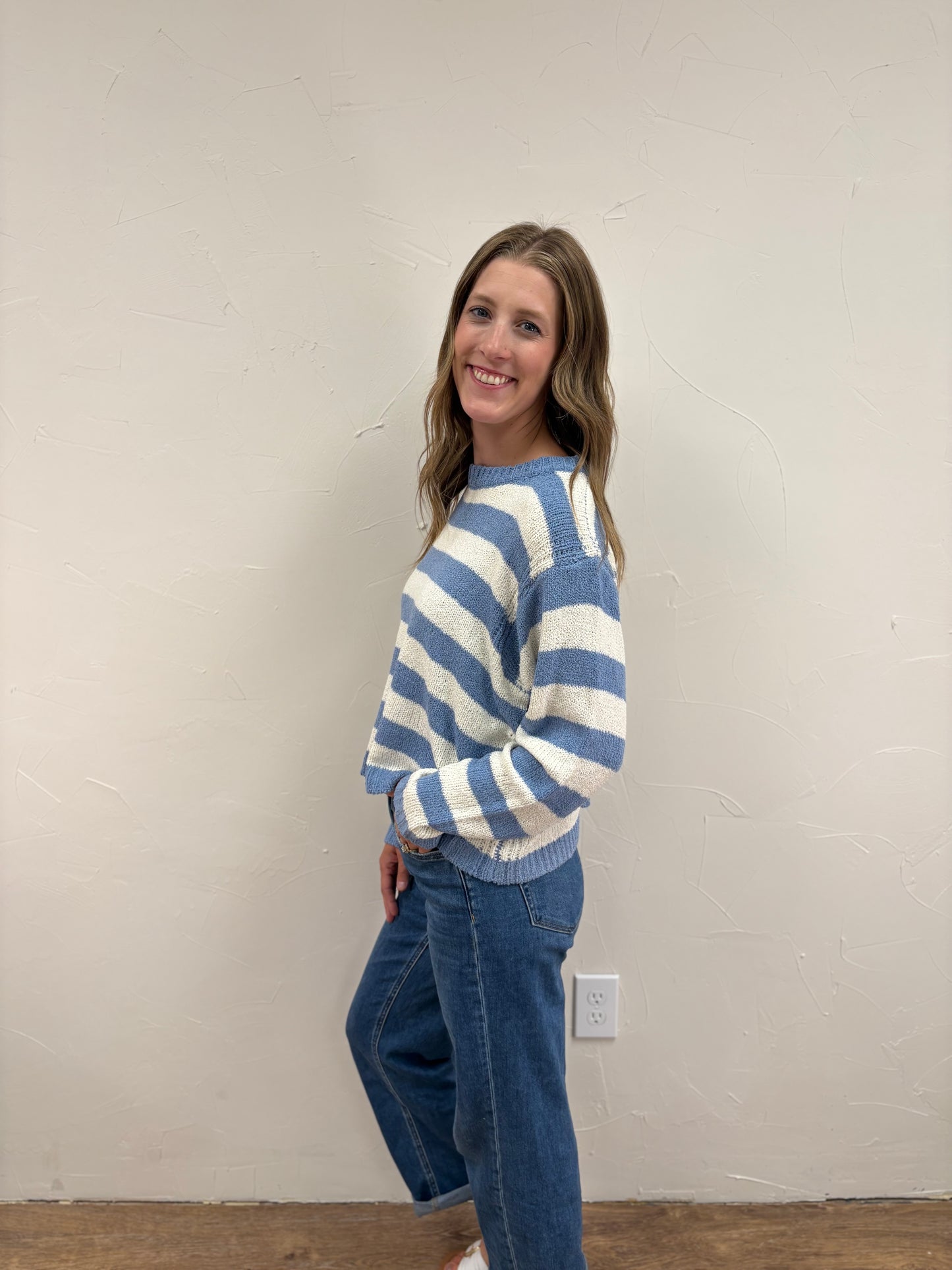 Striped Drop Shoulder Sweater