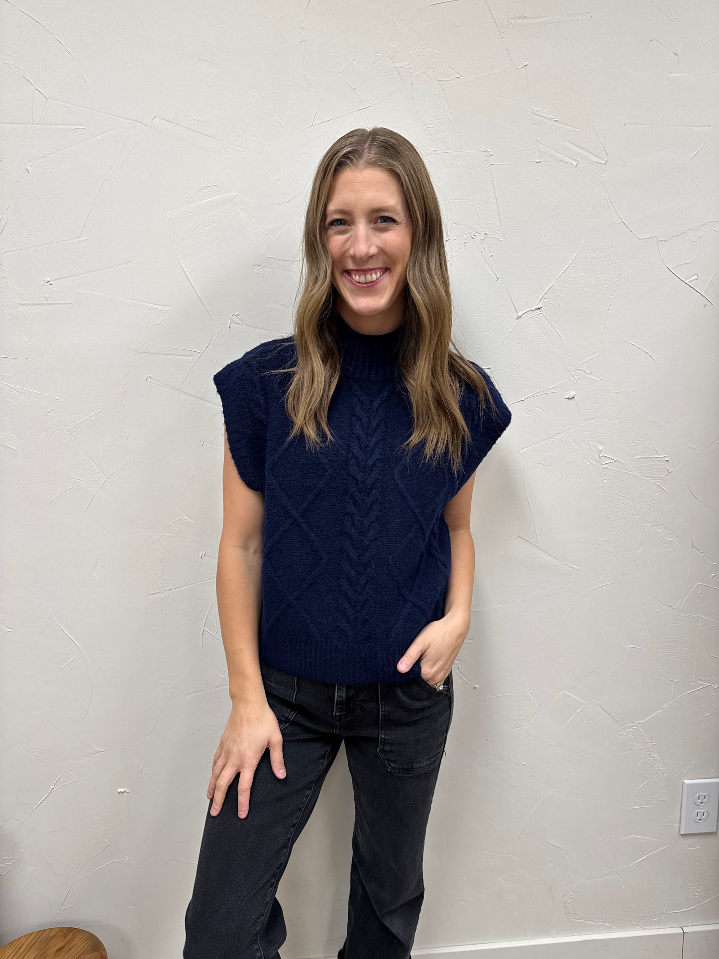 Cable Knit Sweater Vest