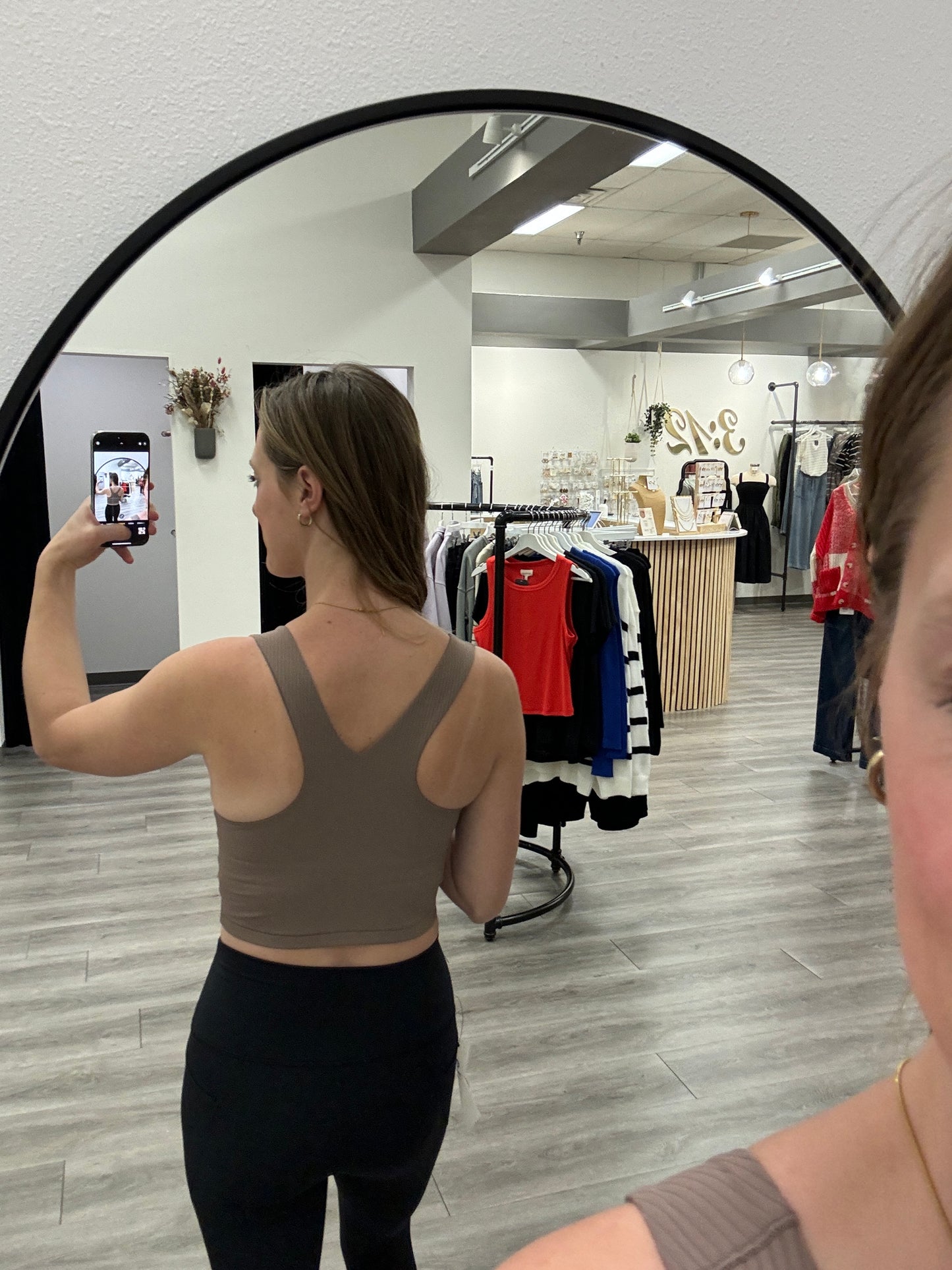 Square Neck Ribbed Racerback Sports Bra - Three:Twelve Boutique