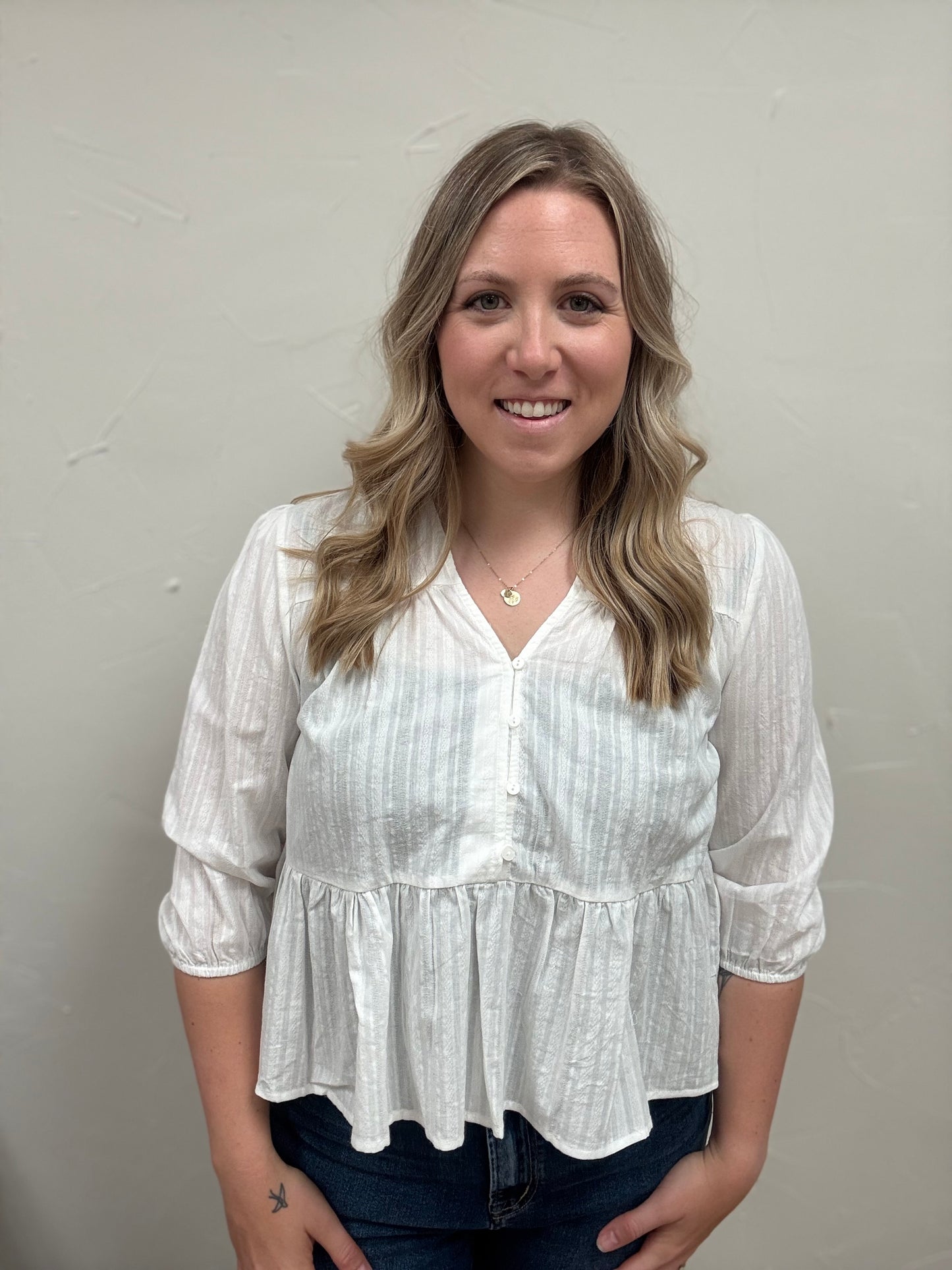 Cotton Peplum Blouse