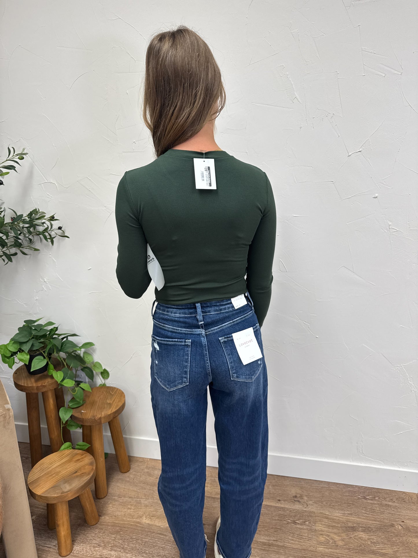 Long Sleeve Micro Ribbed Top