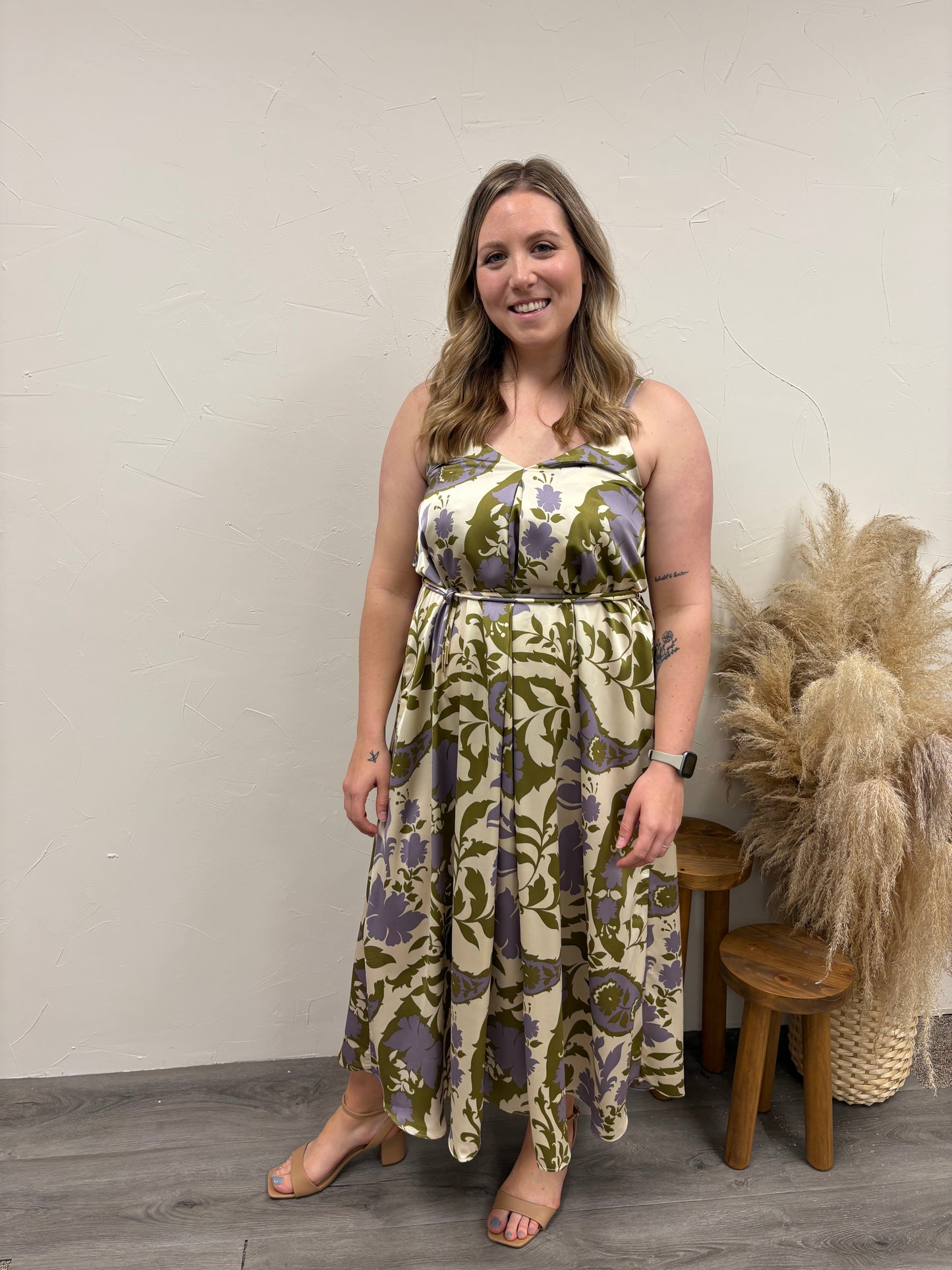 Tank Top Midi Dress with Belt