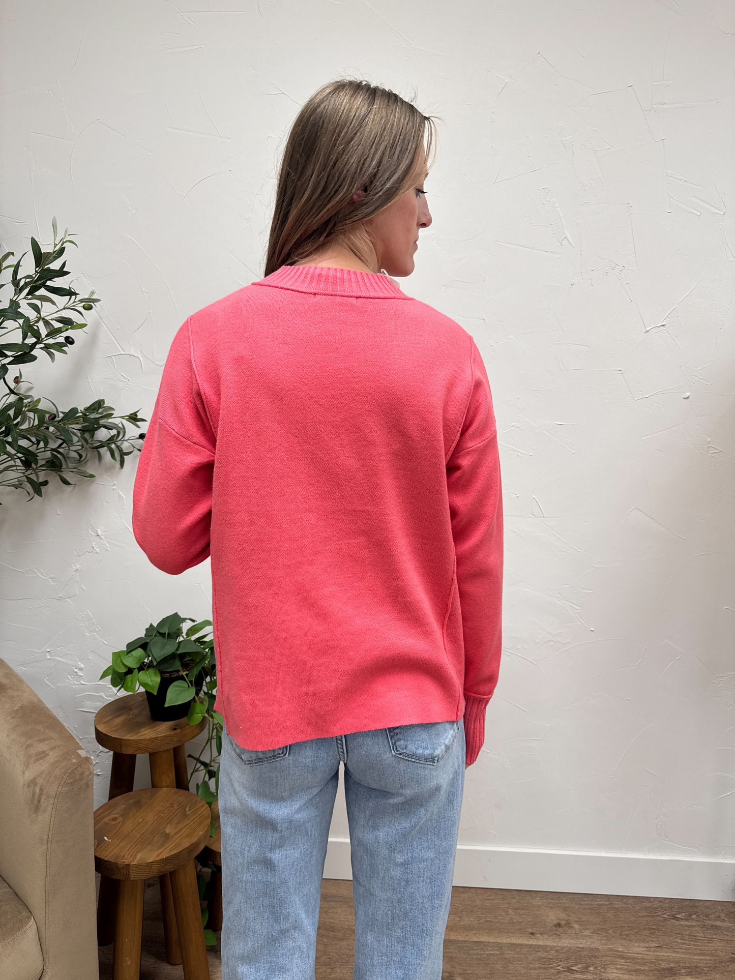 Mock Neck Marled Pullover Sweater