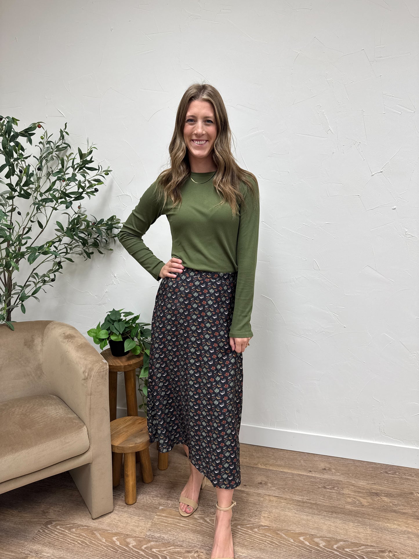 Floral Midi Skirt