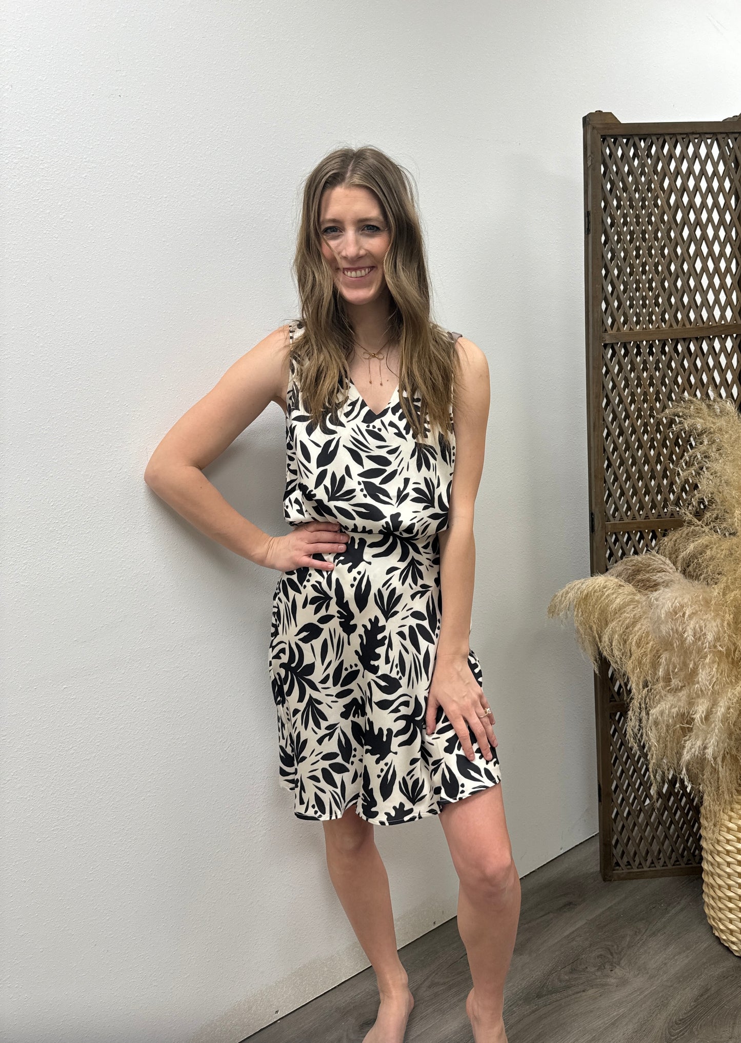 Printed Satin A line Skirt