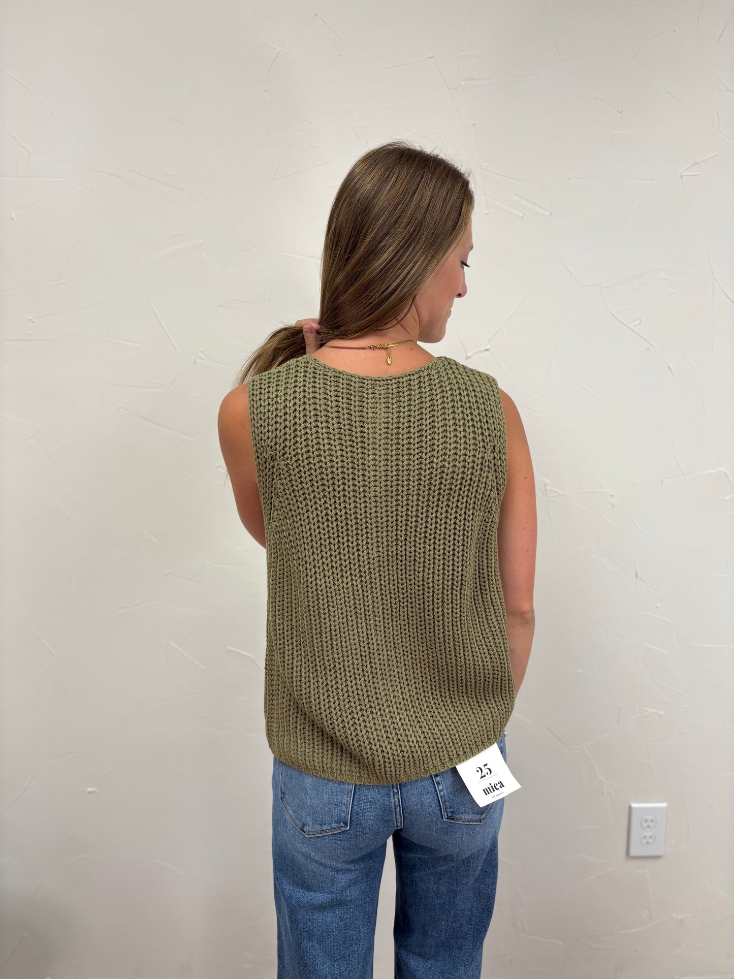 Textured Button-up Sweater Vest