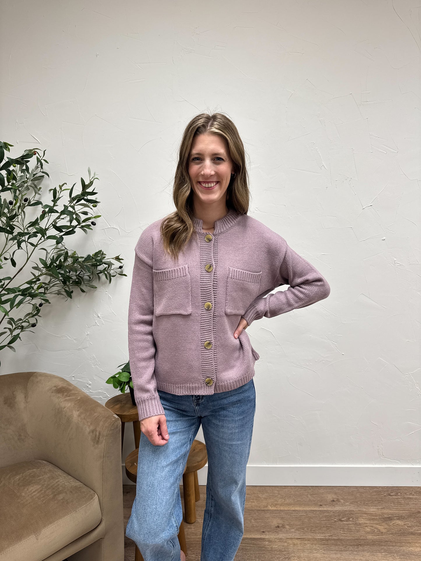Button Down Sweater Jacket
