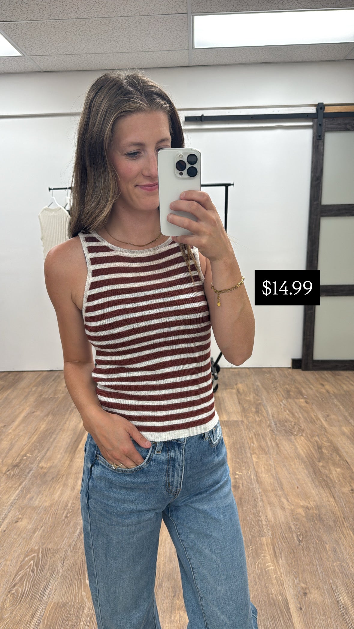Striped Light Weight Knit Tank Top