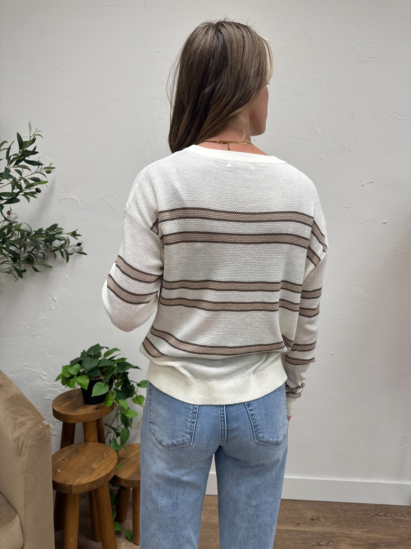 Striped Textured Pullover
