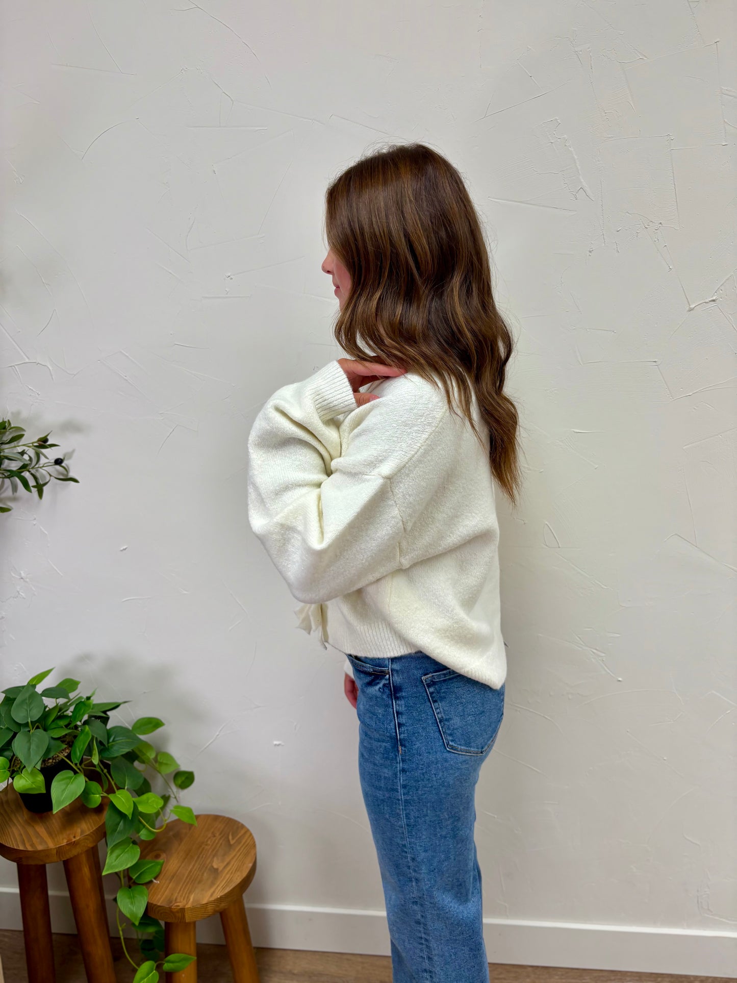Brushed Bow Detail Sweater