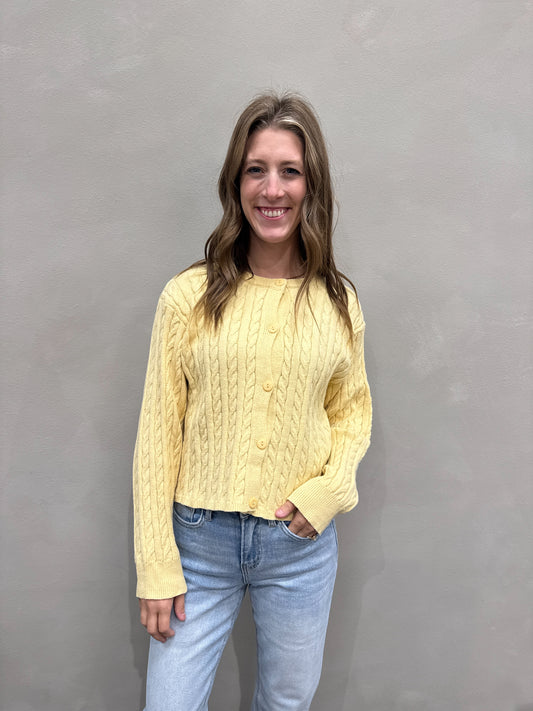 Cable Boxy Sweater Cardigan